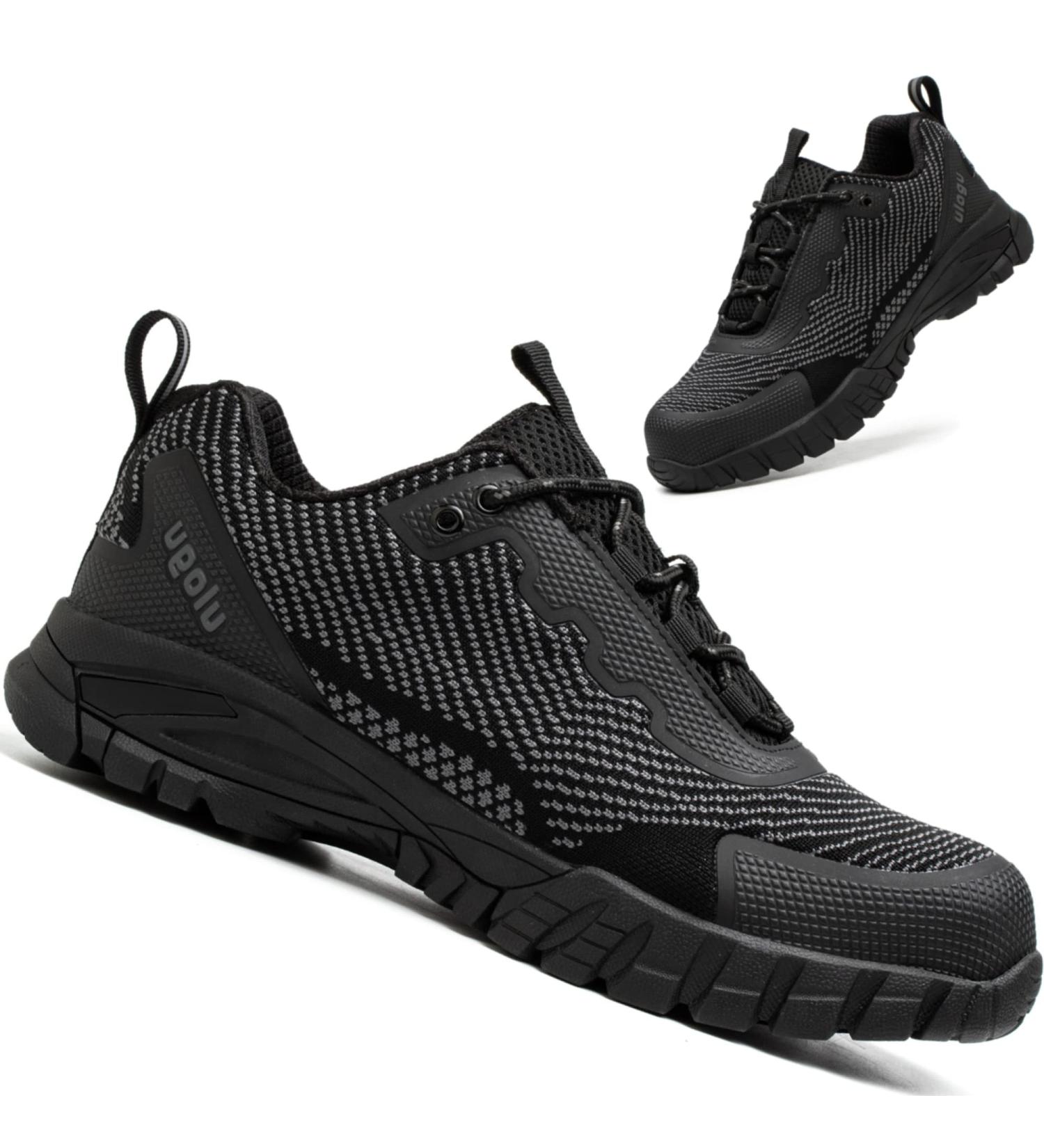 Ulogu Men's Waterproof Hiking Shoe - Lightweight & Comfy All-day Work Shoes | 6-Month Warranty - Size 14.5 Black - Buy Online on GoSupps.com