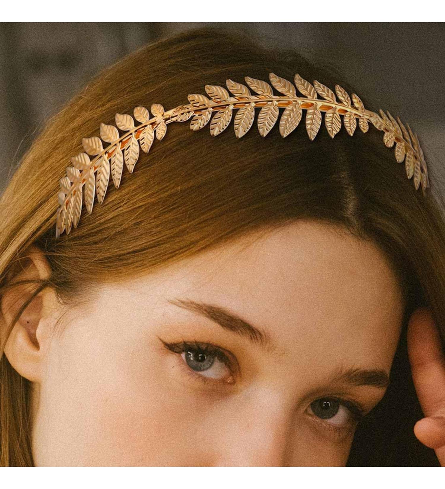 Danshinbow Greek Goddess Headband Leaf Crown Tiara Gold Leaf Band of Leaves Headband Bridal Headbands Headdress Headpiece Hairband for Women and Girls - Buy Online on GoSupps.com