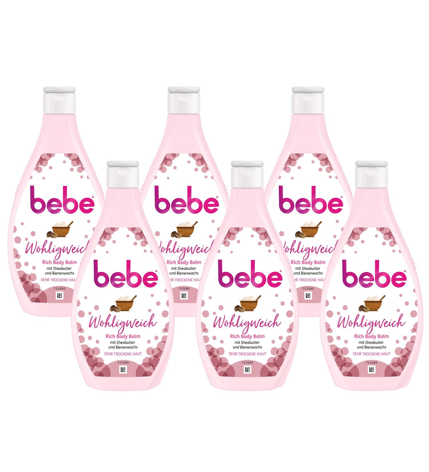 Bebe Body Lotion - Soft Rich Body Balm with Beeswax & Shea Butter for Dry Skin | 6 x 400ml - International Shipping - Buy Online on GoSupps.com