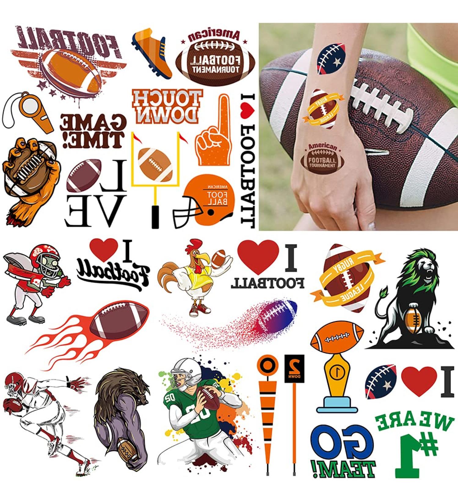 60pcs Temporary Tattoos: Waterproof Body Art Stickers for Fan Games & Events - Football Designs for Boys, Girls, Men, Women - Party Favors & Scholl Rewards - 10 Sheets - Buy Online on GoSupps.com