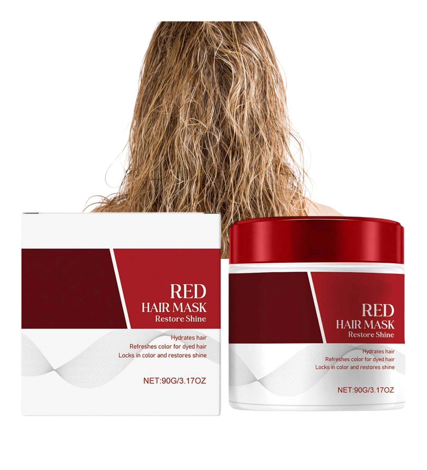 Hair mask with red coloring 90 g nourishing and revitalizes the treatment with color deposits for damaged or colorful hair shine and roof - Buy Online on GoSupps.com