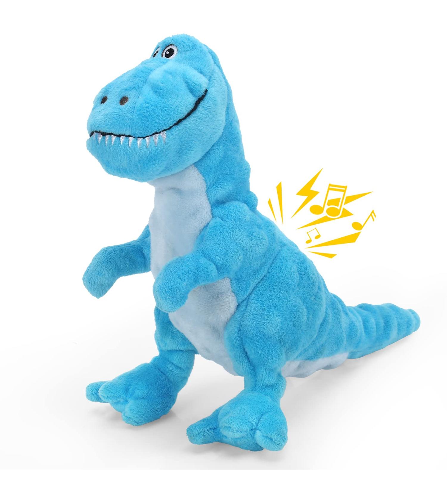 Shop Iokheira Cuddly Dog Toys Squeaky & Plush Light Blue Tyrannosaurus Rex for All Dog Sizes - Buy Online on GoSupps.com