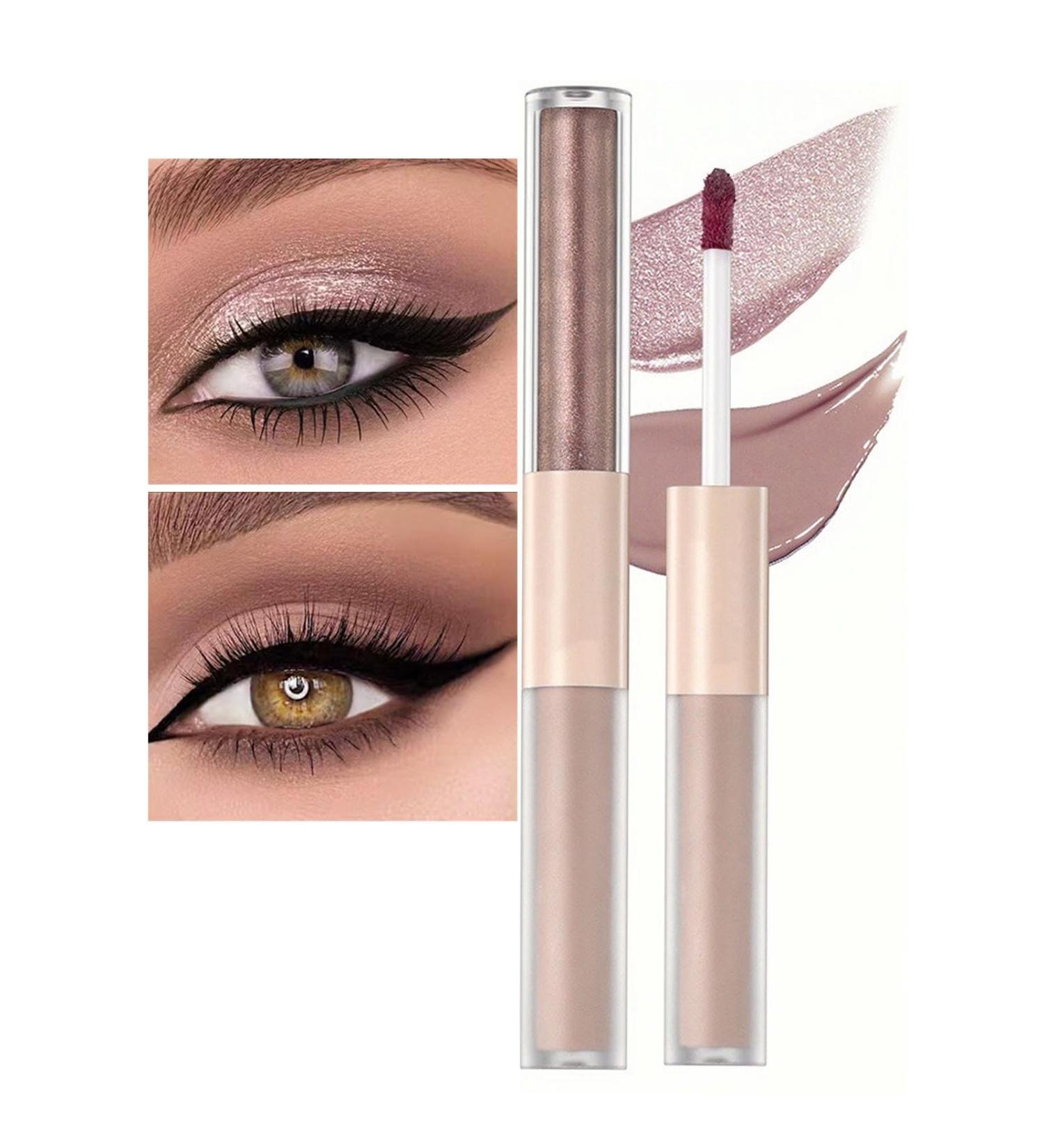Buy Rosy Brown Liquid Eyeshadow - Matte & Glitter Dual-Ended Stick | Waterproof Long Lasting Eye Makeup | Prime & Quick Dry | International Shipping Available - Buy Online on GoSupps.com