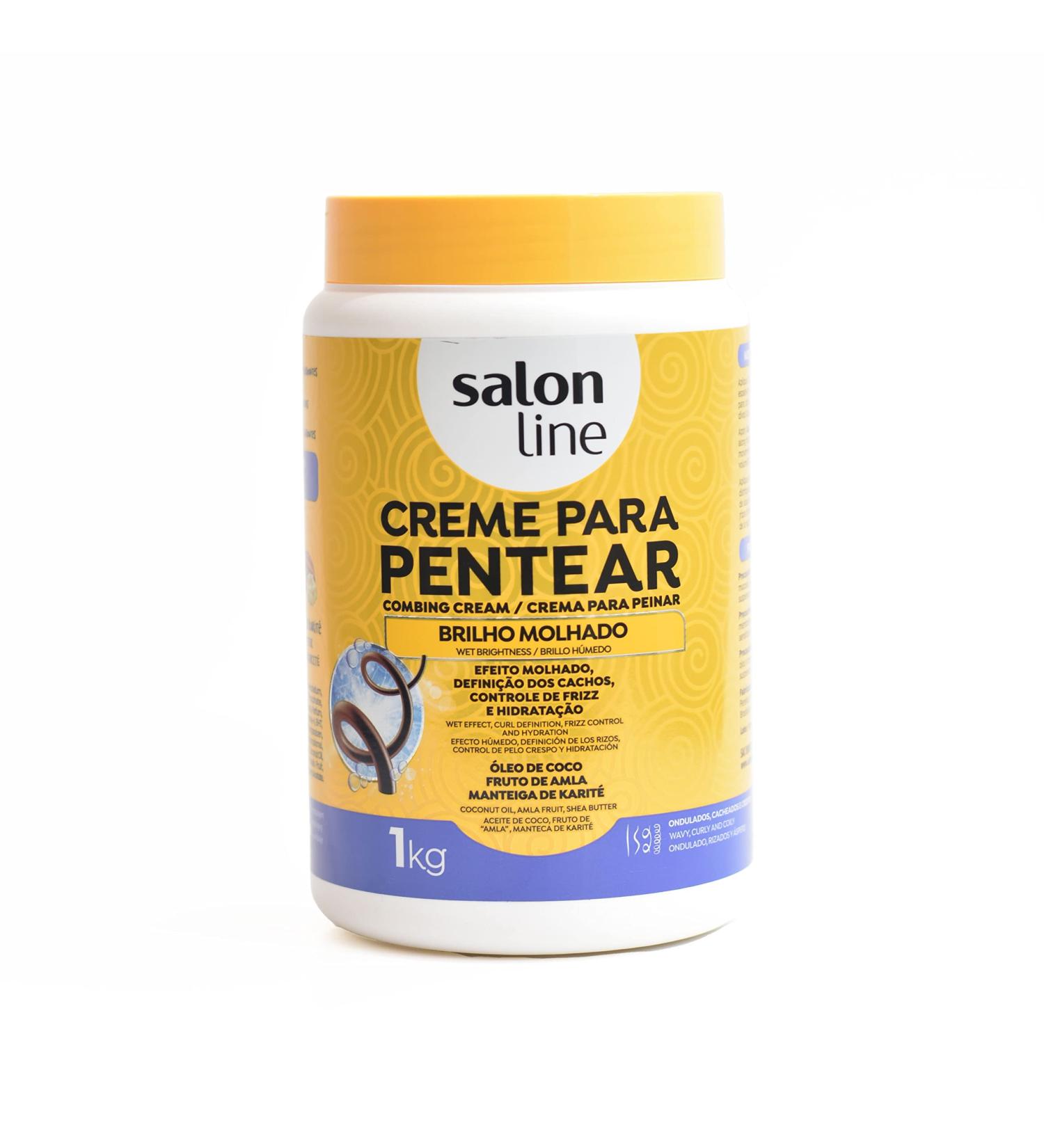 Salon Line Wet Gloss+Frizz Reduction+Ultra Moisturizing Effect 1kg Curl Defining Combing Cream (Coconut Oil Amla Oil Shea Butter) - Buy Online on GoSupps.com