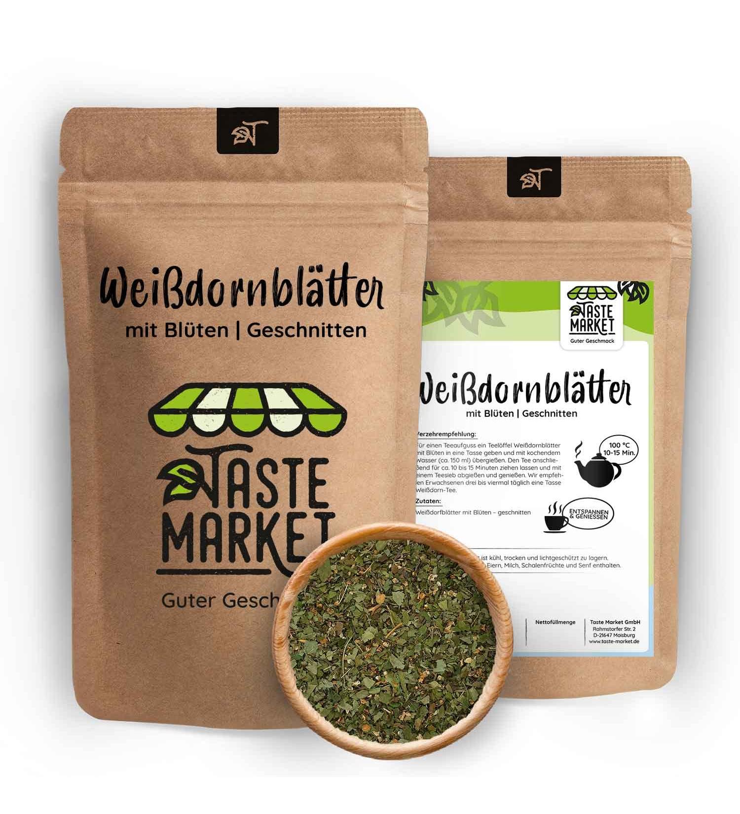  TASTE Guter Geschmack 200g of white spinach leaves with flowers of your choice - Cut and dried - 100% natural - Tea preparation - Buy Online on GoSupps.com