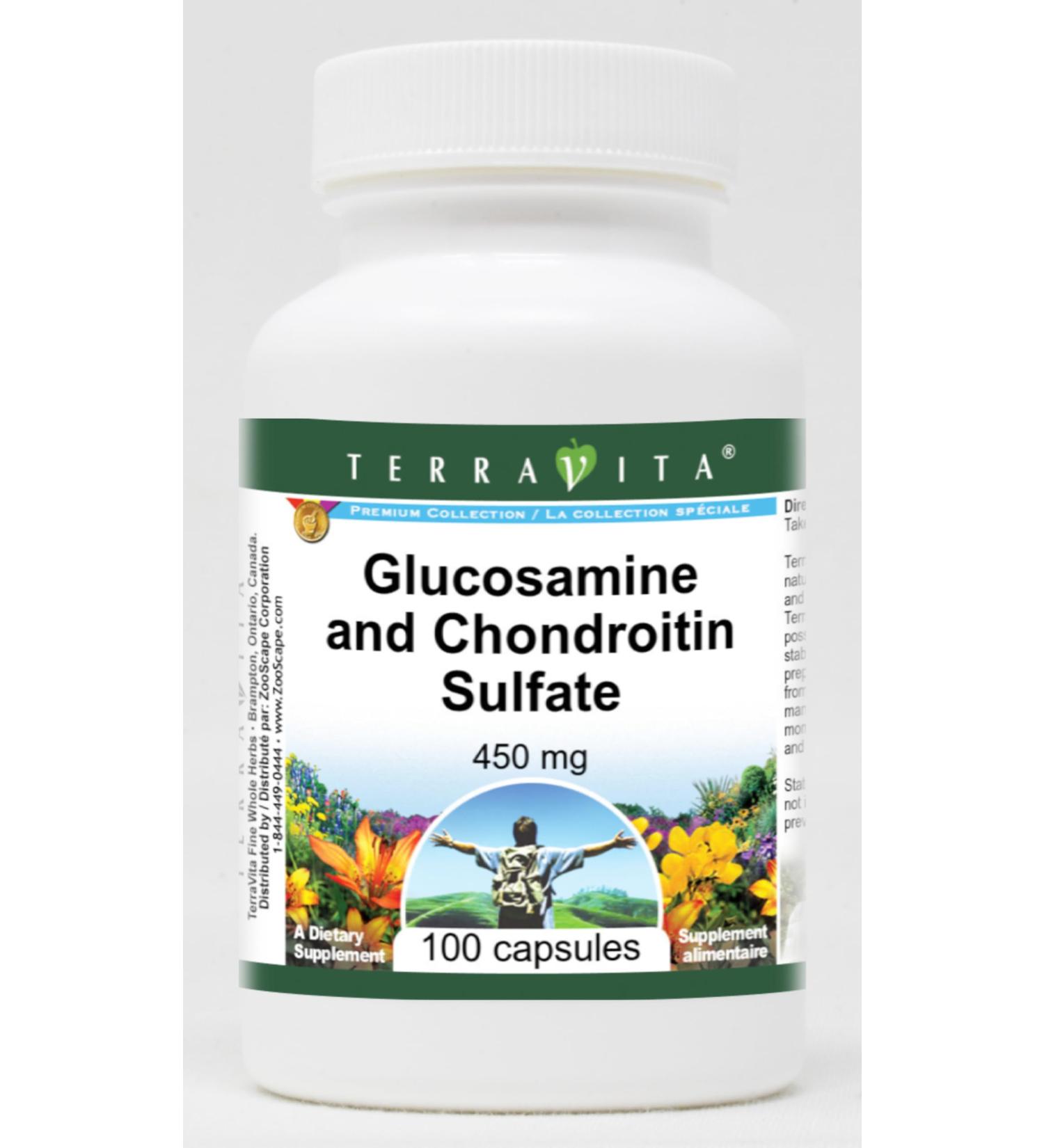 Glucosamine and Chondroitin Sulfate - 450 mg (100 Capsules ZIN: 512045) - 3 Pack - Buy Online on GoSupps.com