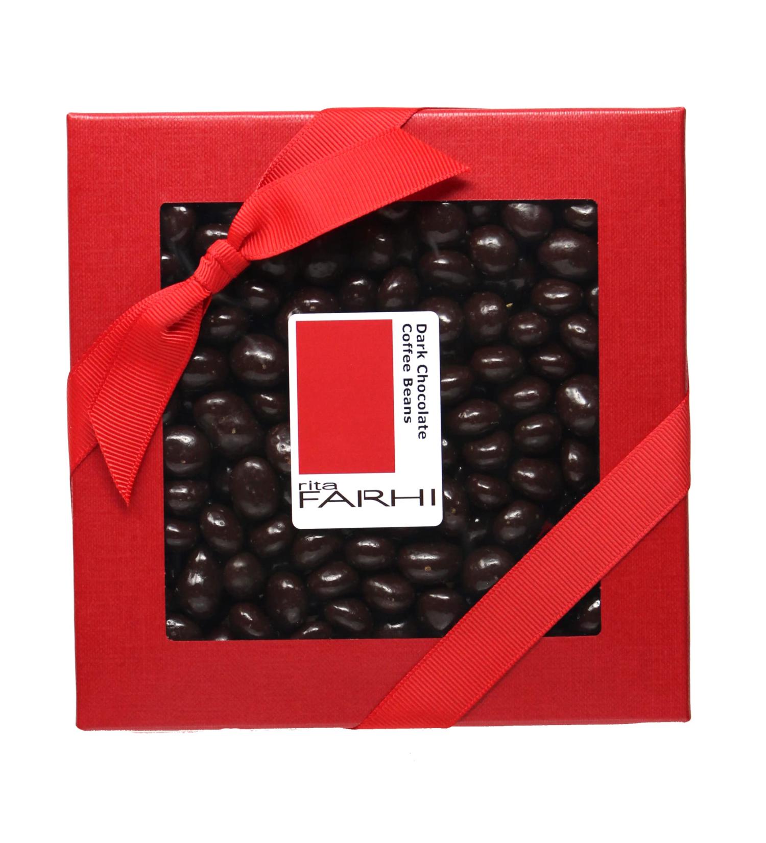 Rita Farhi Dark Chocolate Coated Coffee Beans in a Luxury Gift Box 200g - New Palm Oil Free Recipe Dark Chocolate Coffee Beans - Buy Online on GoSupps.com