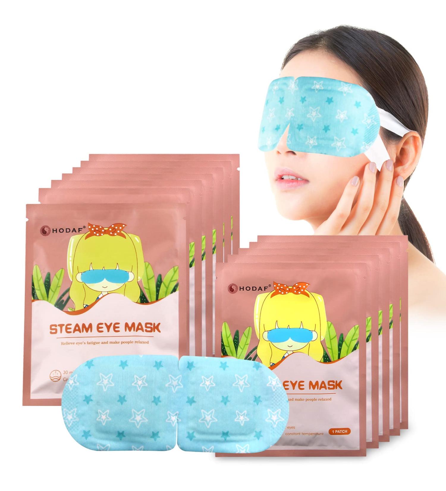 Heated Steam Eye Mask for Dry Eyes - 12 PCs Blue Unscented - Dark Circles & Puffiness Elimination - Brighter Eyes - Less Lines - Trouble Sleeper Aid - Buy Online on GoSupps.com