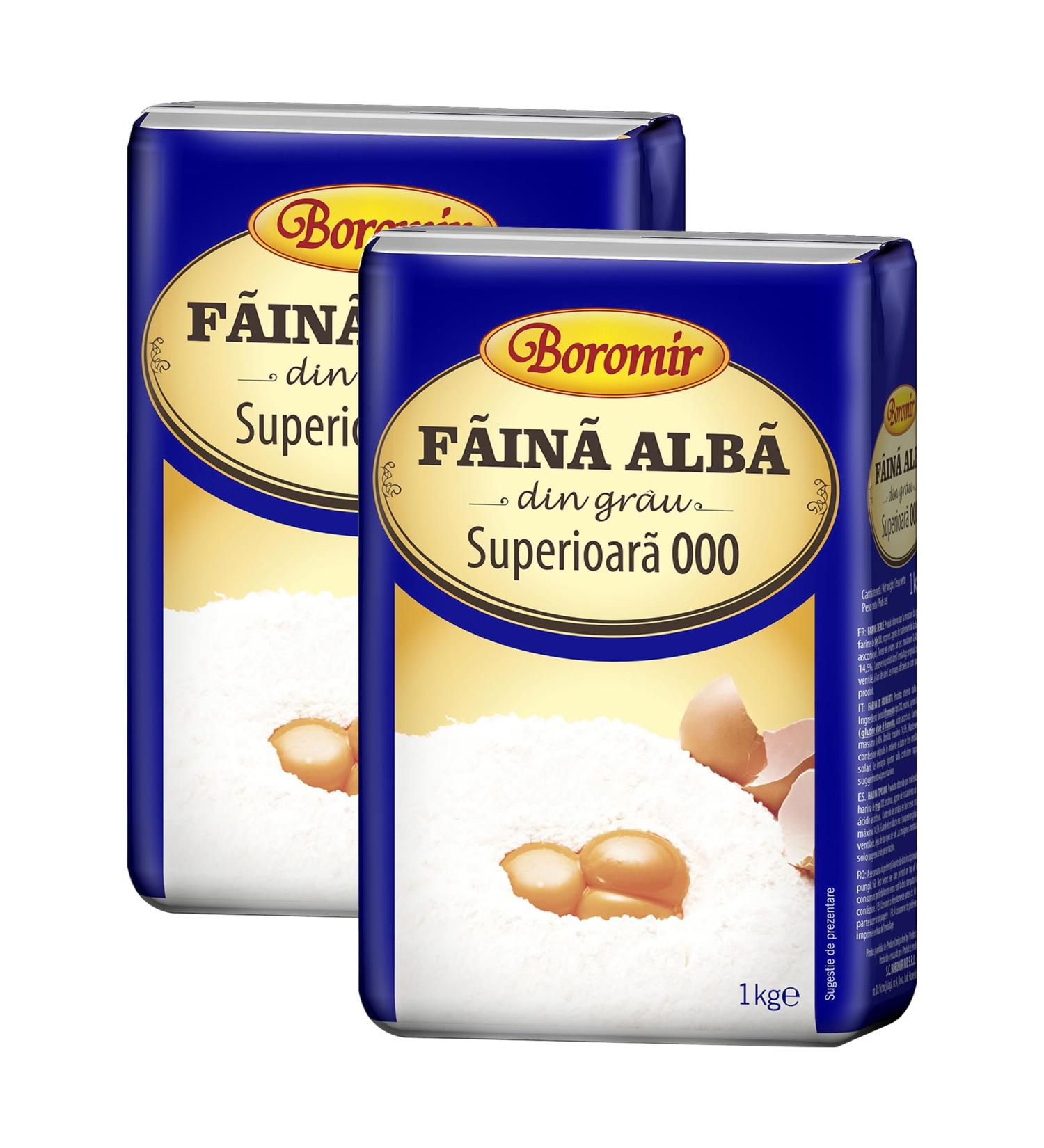 Boromir Faina Alba Din Grau Superior 1Kg | White Wheat Flour Superior 1Kg | Produced by Finely Grinding Wheat from Romania | Whole Family Favorite Treats | Pack of 2 - Buy Online on GoSupps.com