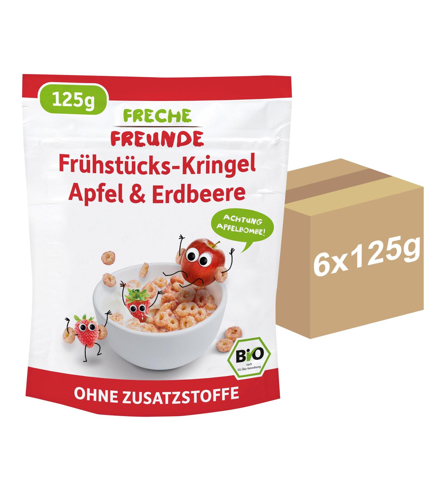 Cheeky Friends Organic Apple & Strawberry Breakfast Cringel - No Added Sugar Additive-Free Cereals for Children & Babies (1 Year+) - 6-Pack (6 x 125g) - Buy Online on GoSupps.com