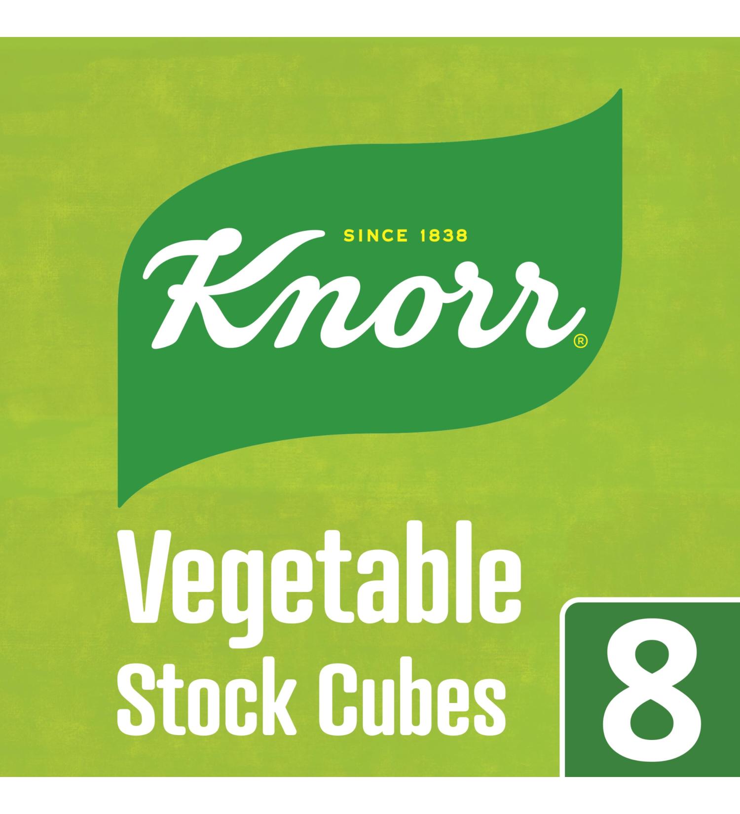 Knorr Vegetable Stock Cubes | Gluten-Free | 8x10g Single Cubes | Enhance Flavor in Vegetable-Based and Vegetarian Meals - Buy Online on GoSupps.com