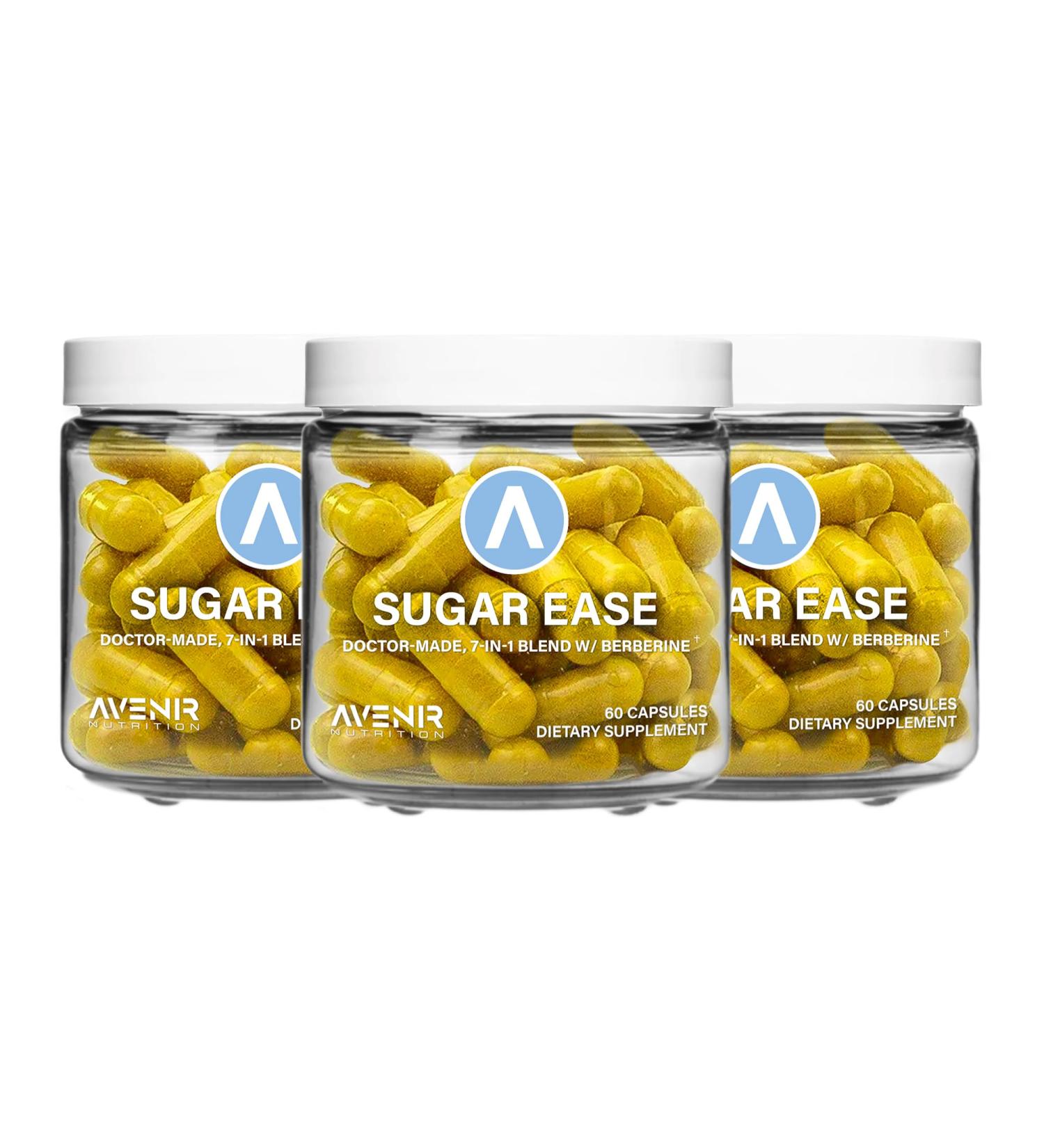 Avenir Nutrition Sugar Ease - Premium Berberine Supplement Apple Cider Vinegar Cinnamon - Supports Cardiovascular and Gastrointestinal Function Organic Nutrients Cinnamon Capsules 180 Capsules 3 - Buy Online on GoSupps.com