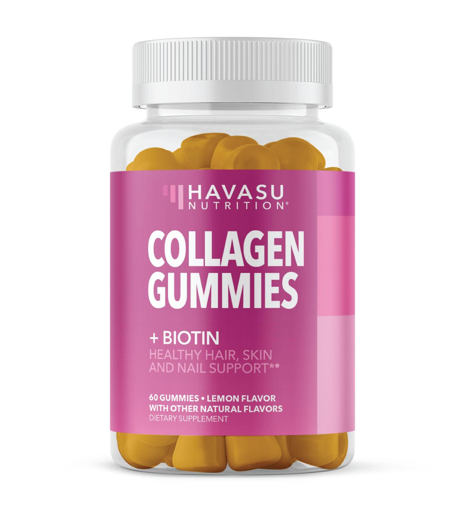 Collagen Gummies for Women and Men with 2500mcg Biotin Zinc Vitamin C & E - Hydrolyzed Collagen Gummies for Hair Skin & Nail Support - Biotin and Collagen Gummies - Lemon Flavor - 30 Servings 60 Count (Pack of 1) - Buy Online on GoSupps.com