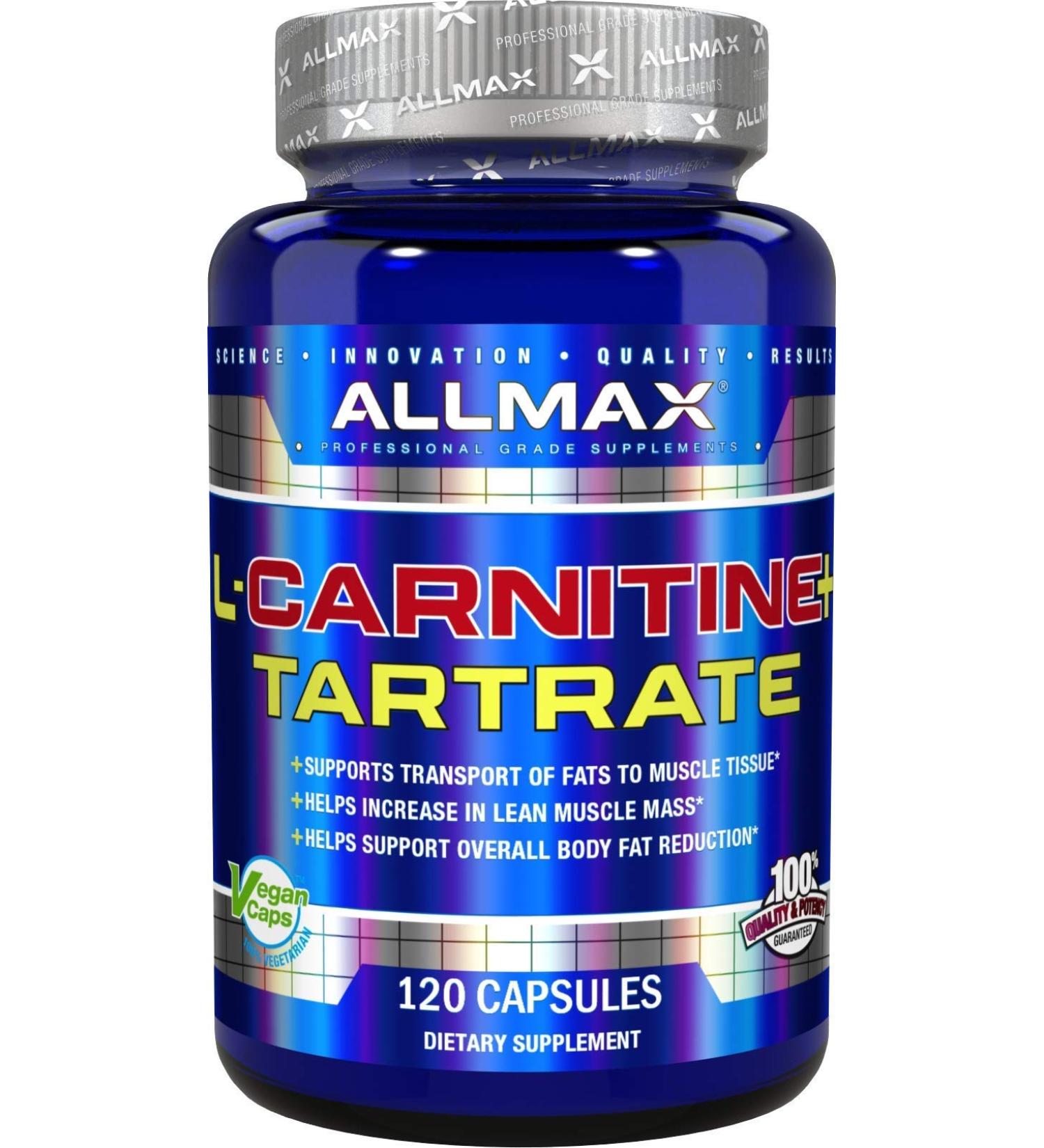 L-Carnitine + Tartrate 120 Capsules by ALLMAX - Premium Energy Booster and Fat Metabolizer - Buy Online on GoSupps.com