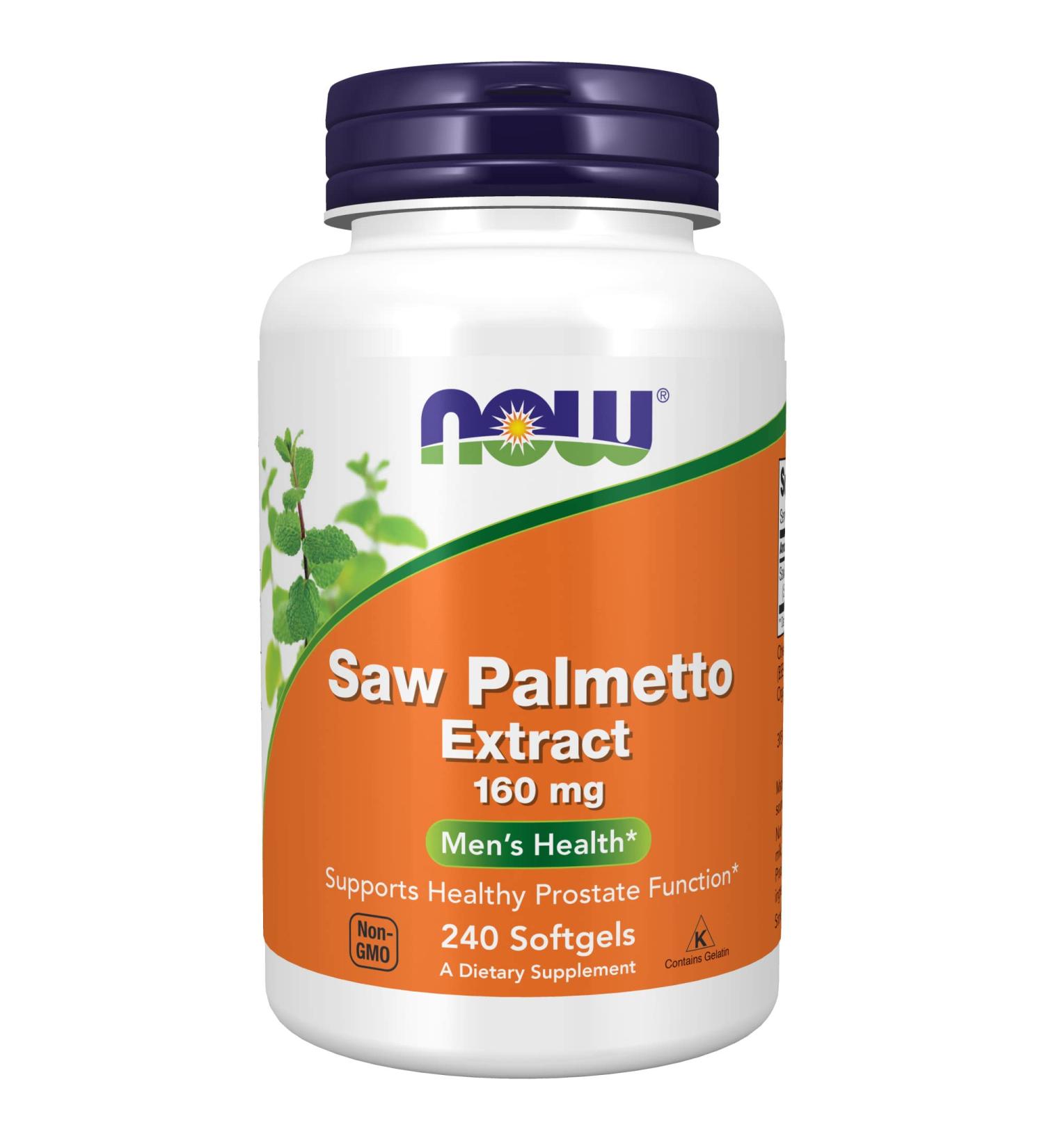 NOW Supplements Saw Palmetto Extract 160mg for Men's Health - 240 Softgels - Buy Online on GoSupps.com