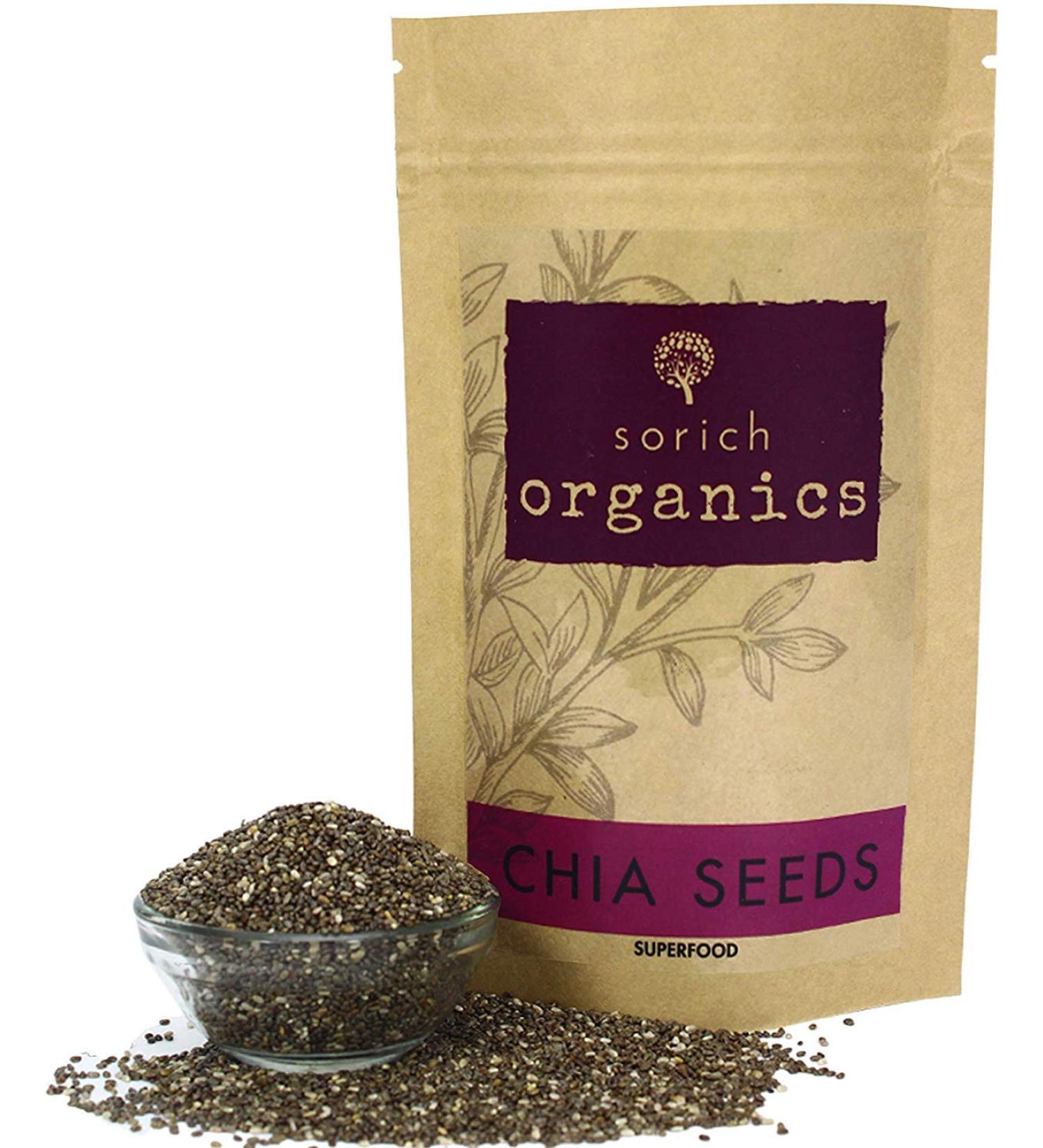 Sorich Organics Chia Seeds for Weight Loss - Omega 3 Rich Superfood - 400 g - Buy Online on GoSupps.com