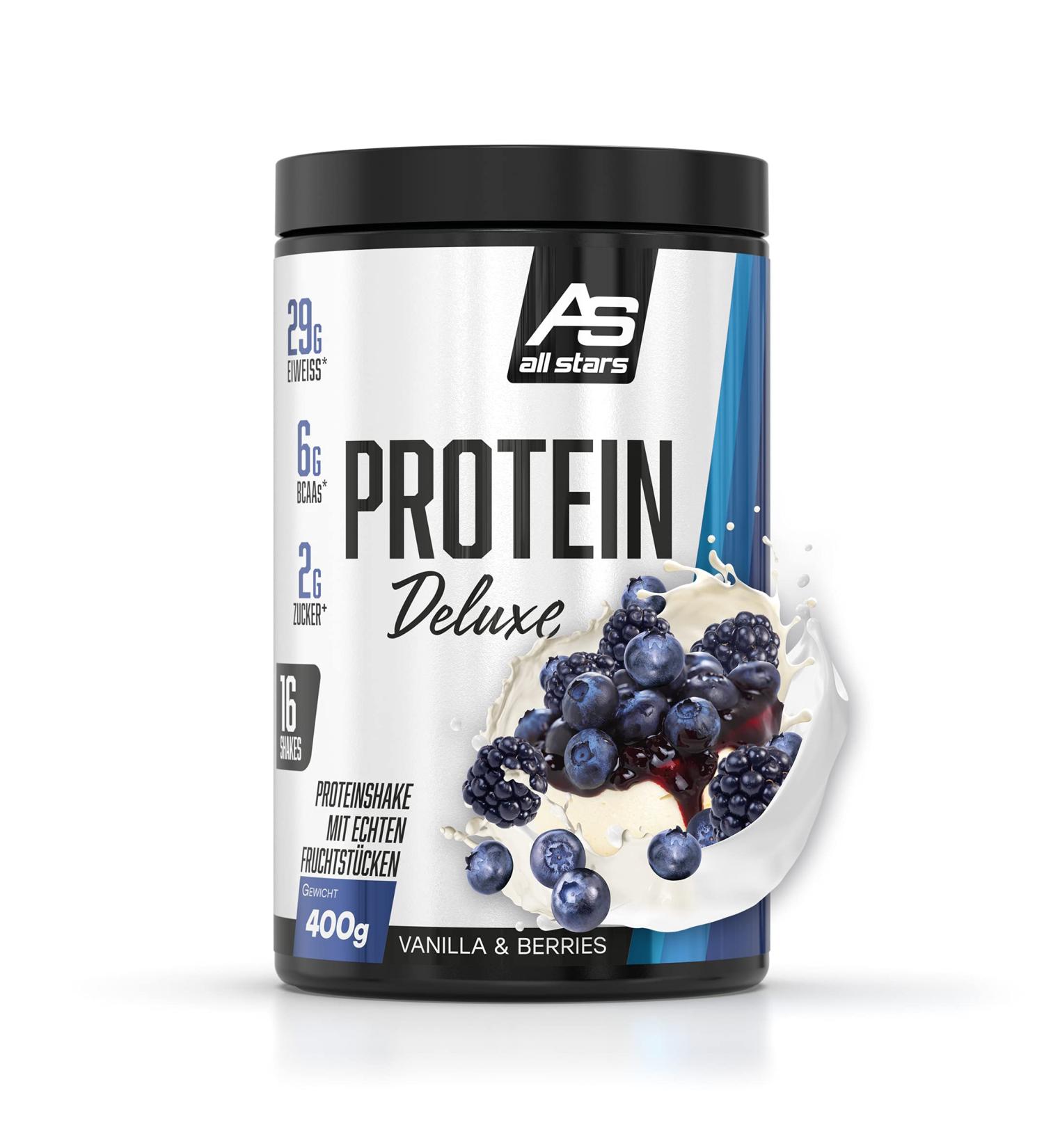 All Stars Protein Deluxe Can 400g - Vanilla & Berries | Premium Protein Powder for Muscle Building & Weight Management - Buy Online on GoSupps.com