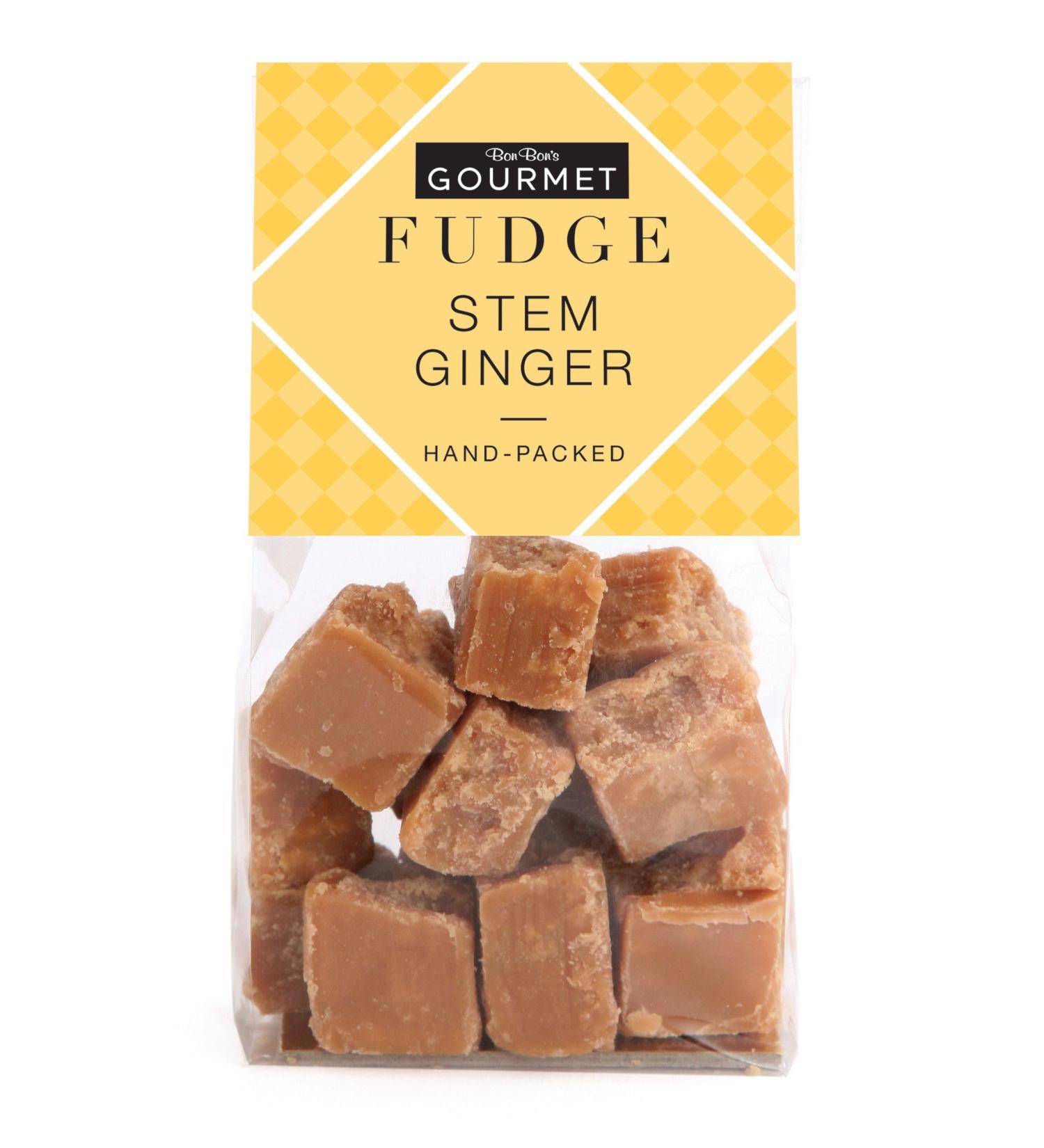 Bon Bon's Gourmet - Stem Ginger Fudge Bag Handmade British Fudge 150g