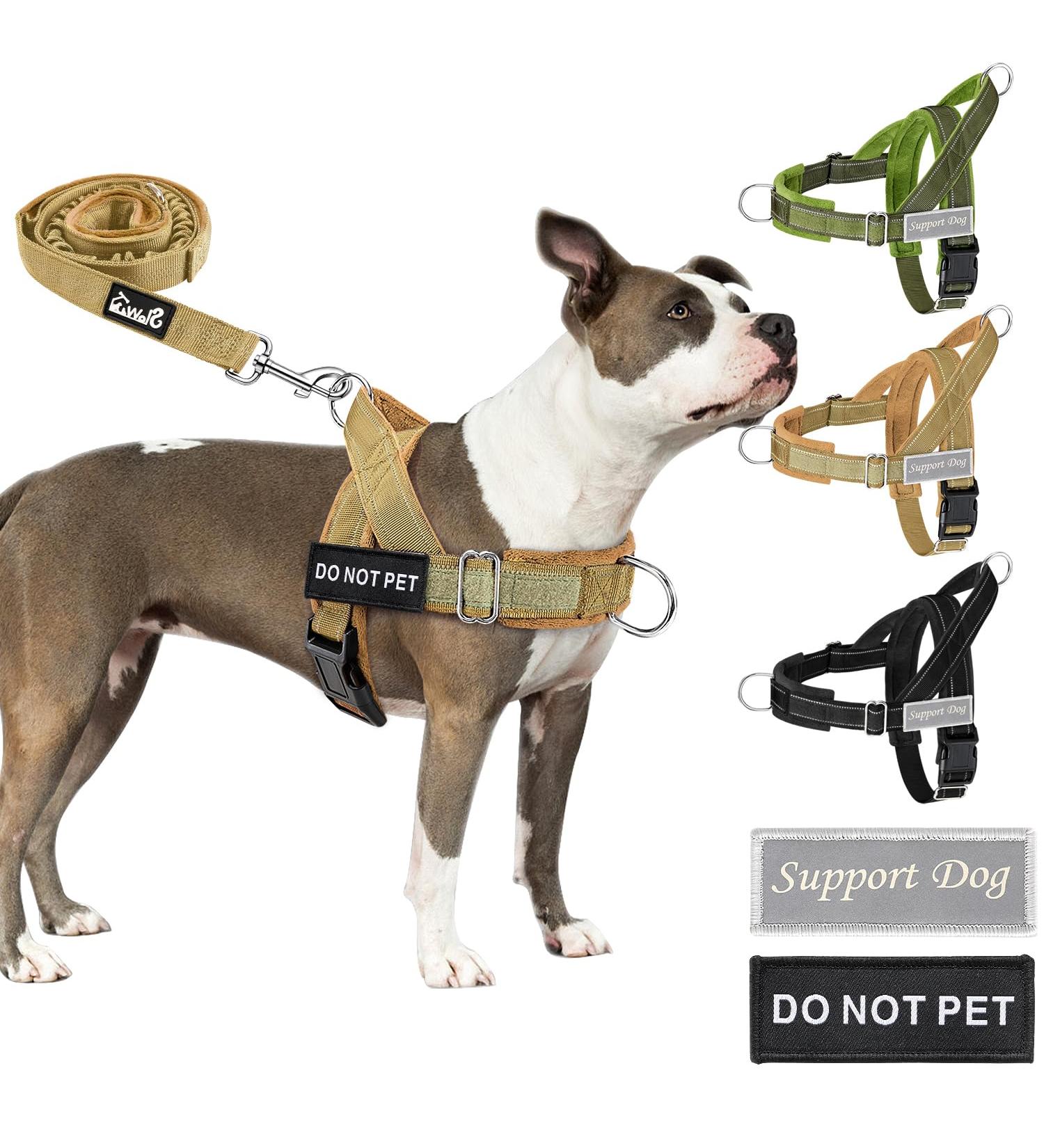 AUTOWT No Pull Dog Harness and Leash Set No Choke Escapeproof Neck & Chest Adjustable Reflective Dog Vest Harness 5.9 Ft Dog Leash Anti-Twist Pet Lead Soft Padded for Large Medium Dog(Yellow M) M Yellow - Buy Online on GoSupps.com