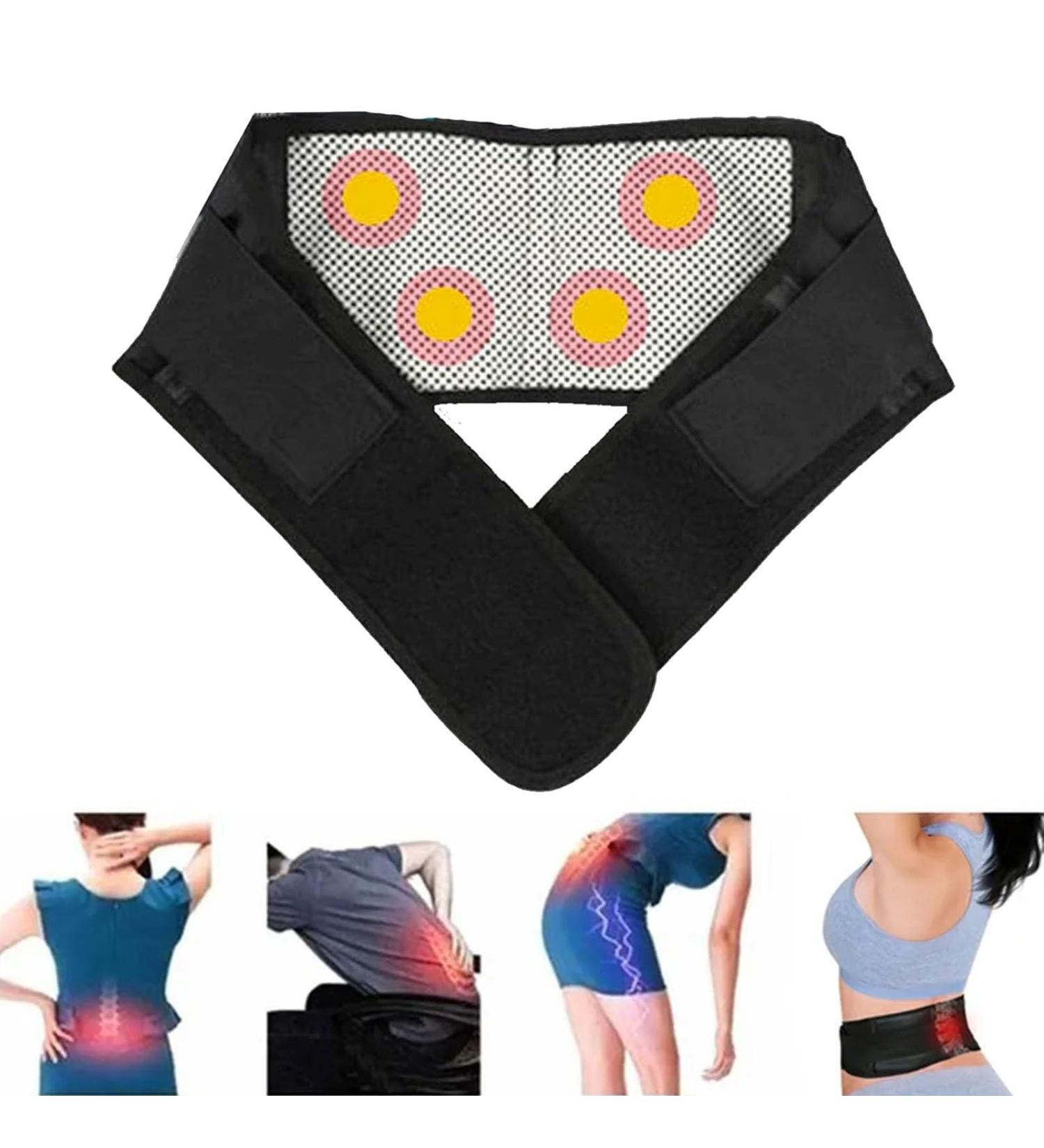 USSPO Self-Heating Tourmaline Waist Support Belt - Back Pain Relief Posture Correction Sciatica & Kidney Health Medium Black - Buy Online on GoSupps.com