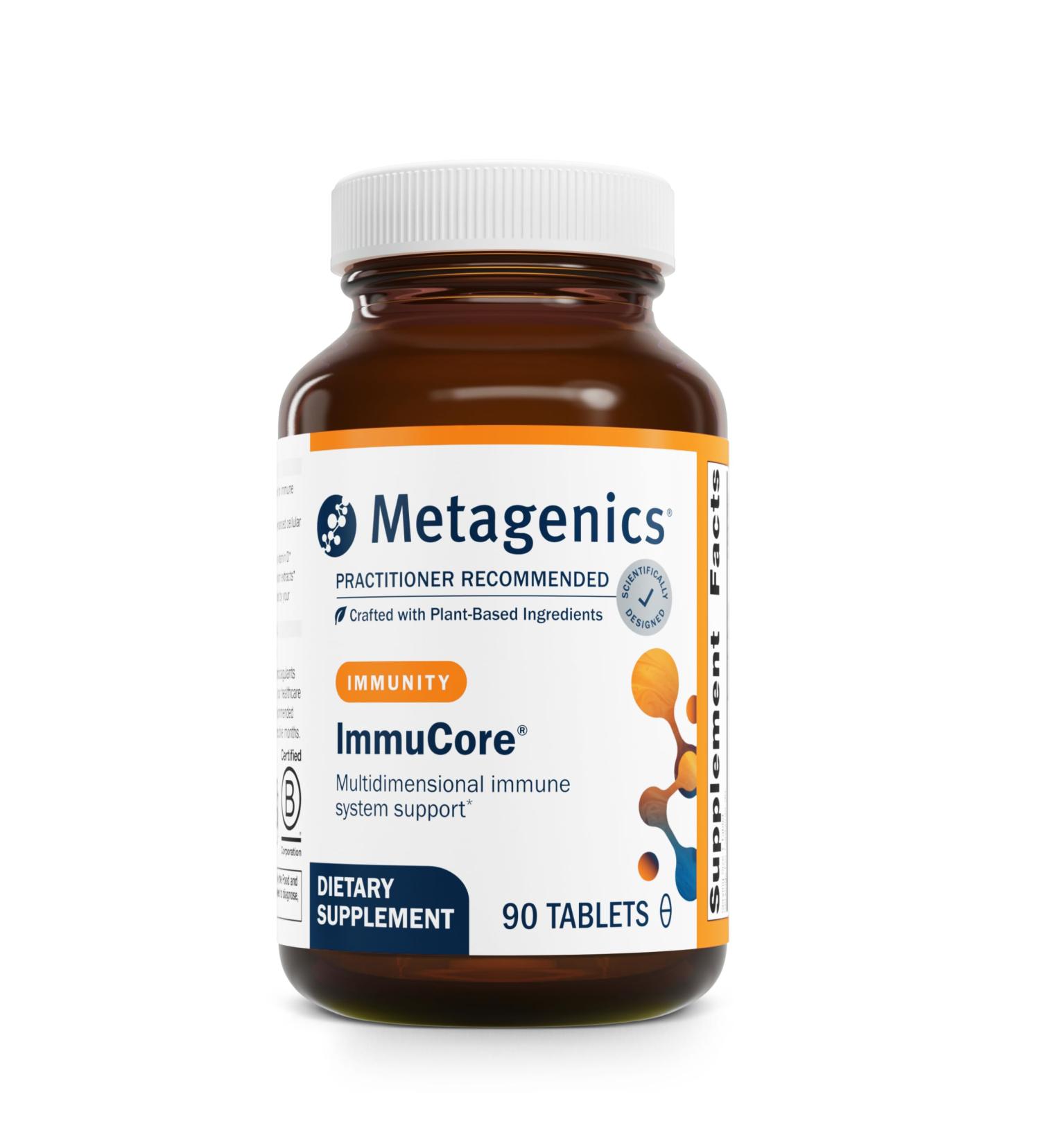 Metagenics ImmuCore - Immune Support with Vitamins C & D3 Zinc Selenium & Mushroom Extracts* - Antioxidant & Respiratory Support* - Non GMO Gluten Free - 90 Tablets - Buy Online on GoSupps.com