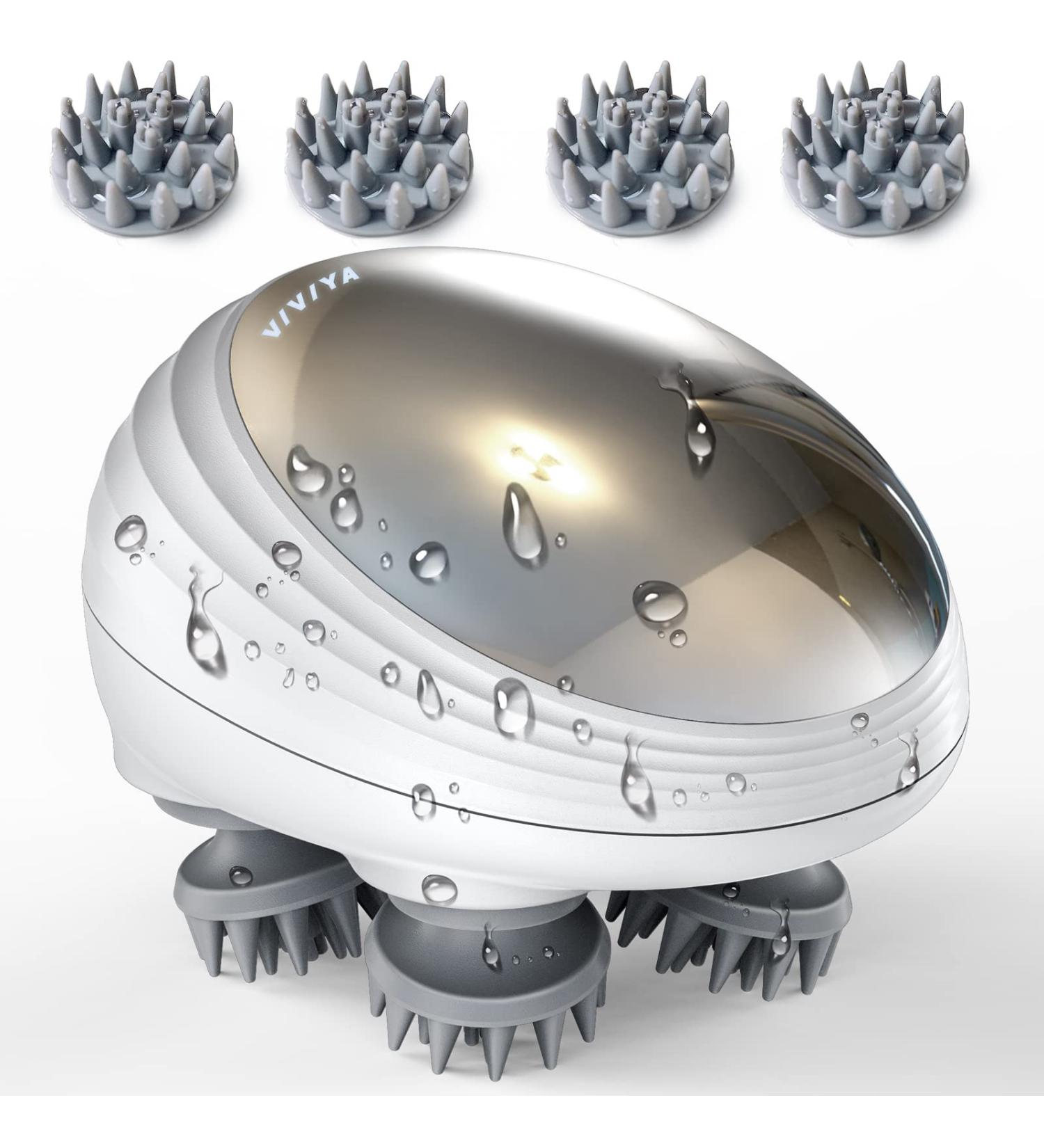 VIVIYA Electric Scalp Massager with Red Light | Portable Handheld Hair Growth Stimulator and Stress Reliever - Buy Online on GoSupps.com