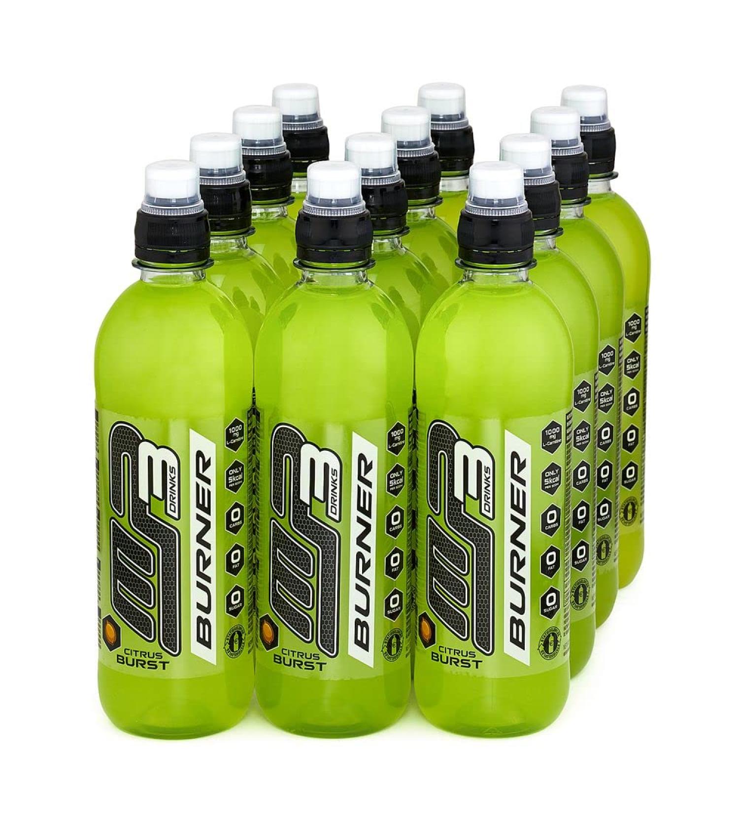 MP3 MP3 Sport Energy Drink Fat Burner L-Carnitine Sugar Free Low Calorie Fat Burner for Weight Loss Citrus Flavor Ready to Drink - Pack (12 x 500ml)
