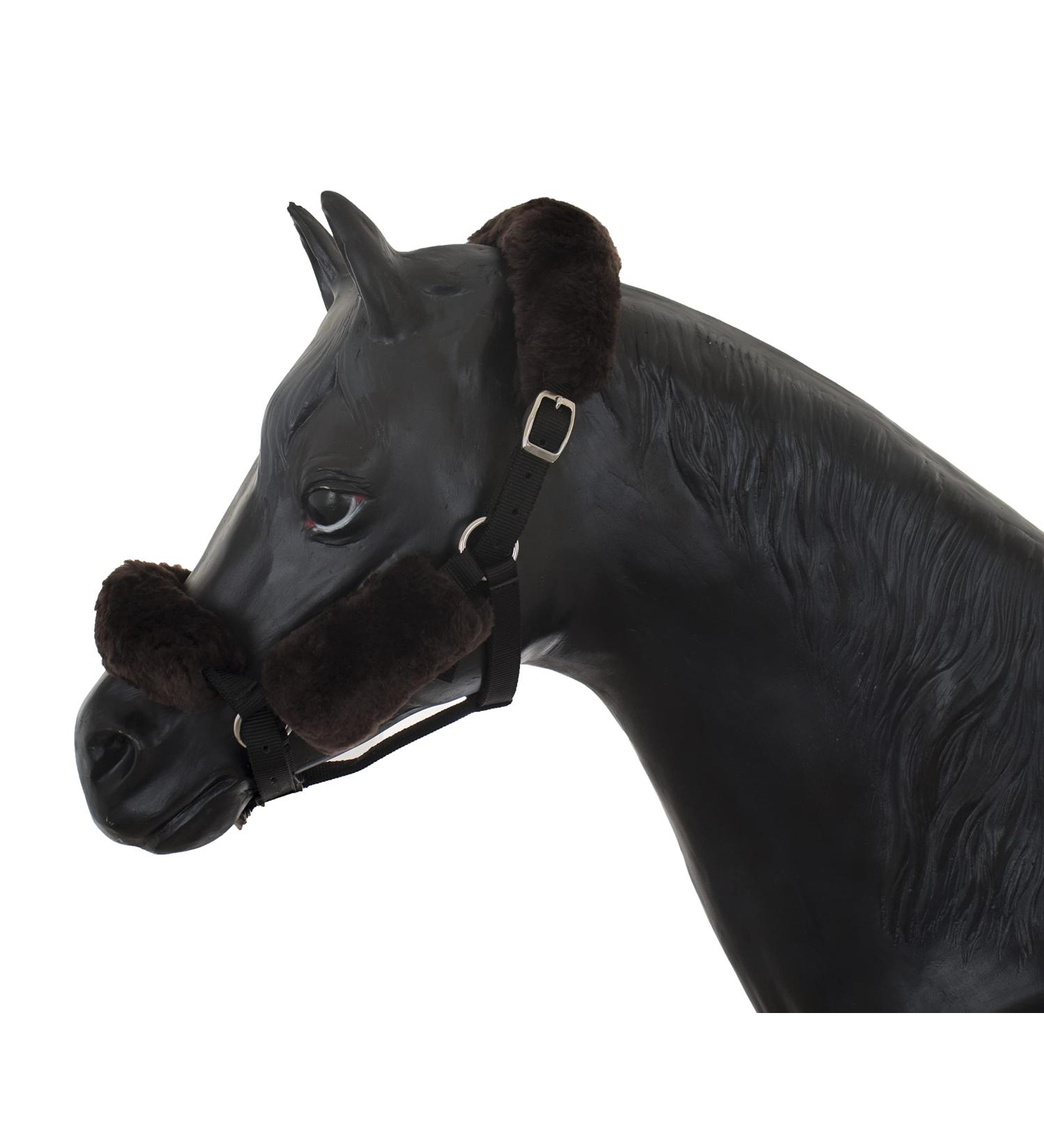 Angel Reitsport Halfter Set (4-piece) including nasal sauce neck protector and 2x cheek covers Set4 Color: 12 Lambskin colors for choice MOCCA