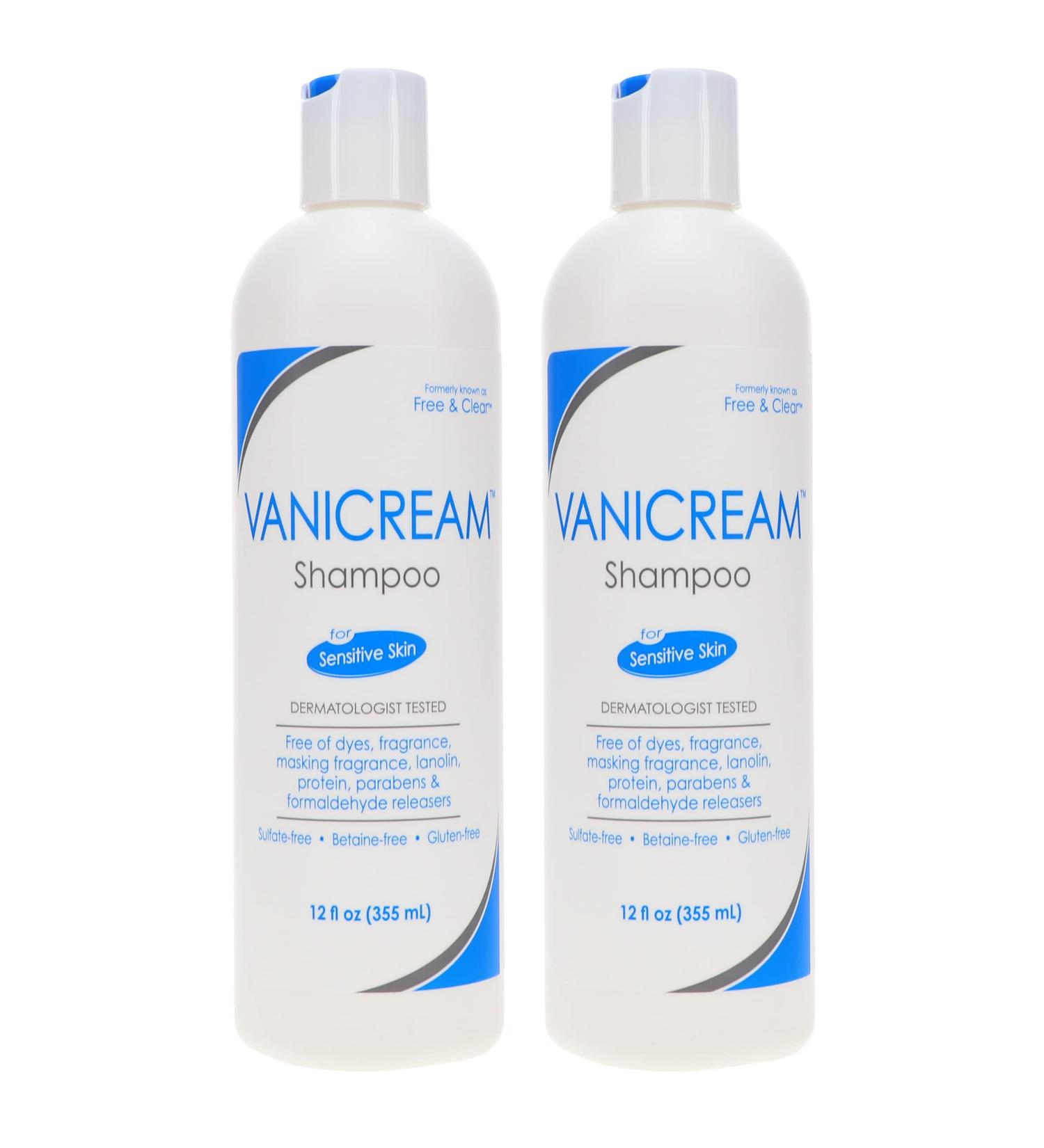 Vanicream Shampoo for Sensitive Skin 12 oz (Pack of 2) - Gentle Formula for Sensitive Skin - 12 Fl Oz x 2 - Buy Online on GoSupps.com