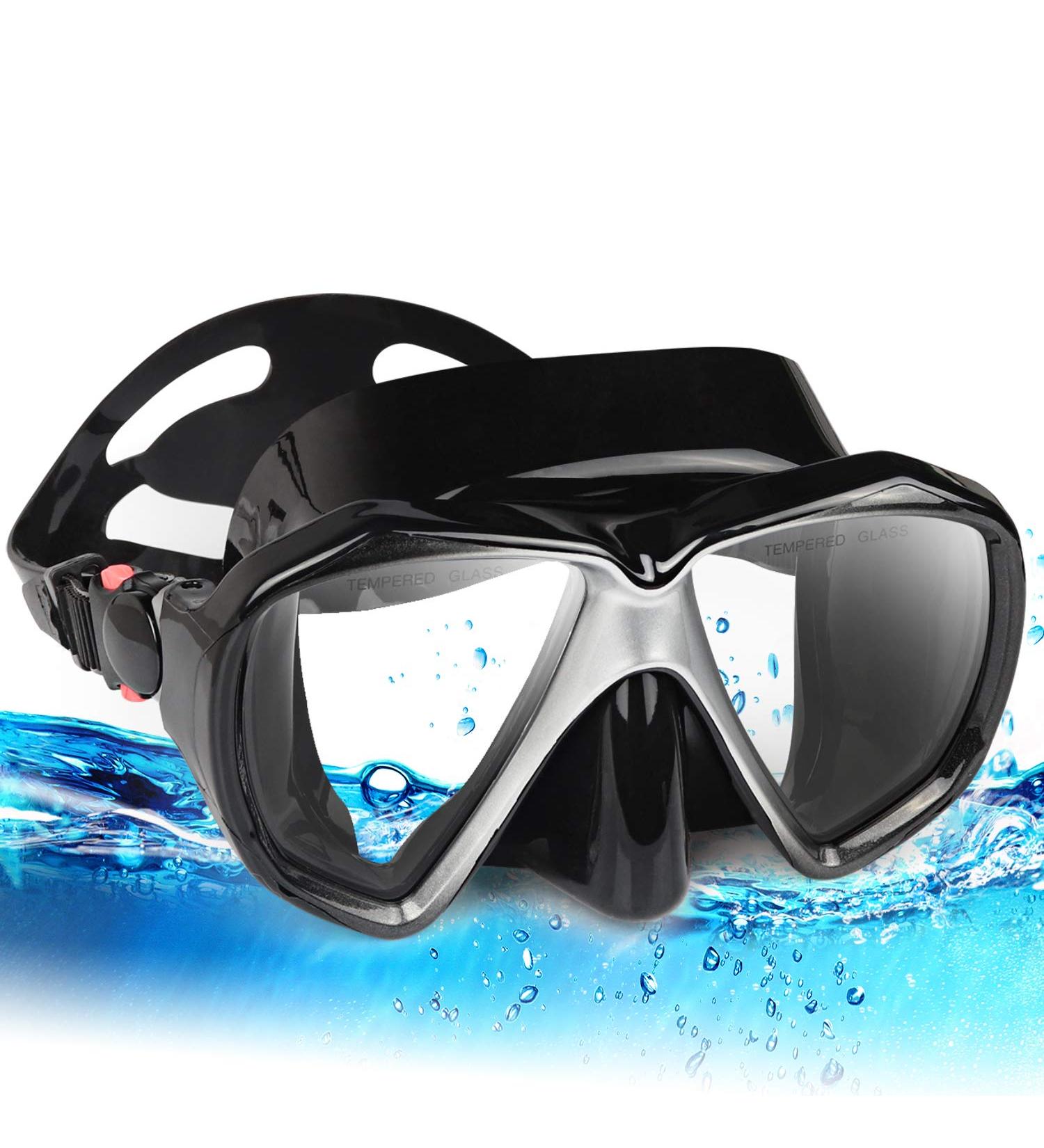 Panoramic HD Anti Fog Snorkel Diving Mask with Nose Cover Adult Youth Swim Goggles