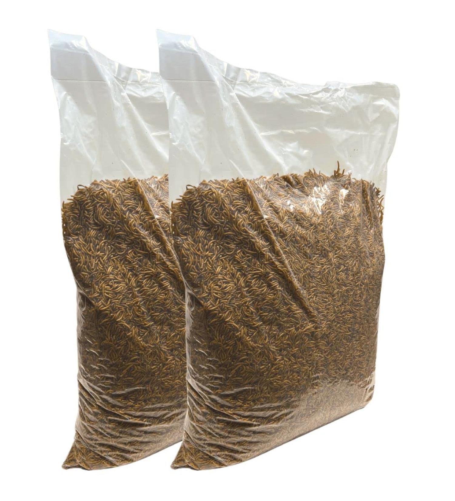 Super Worms 10 kg - Dried Mealworms for Fish Birds Hedgehogs & Small Pets | Premium Insect Feed Snack International Shipping - Buy Online on GoSupps.com