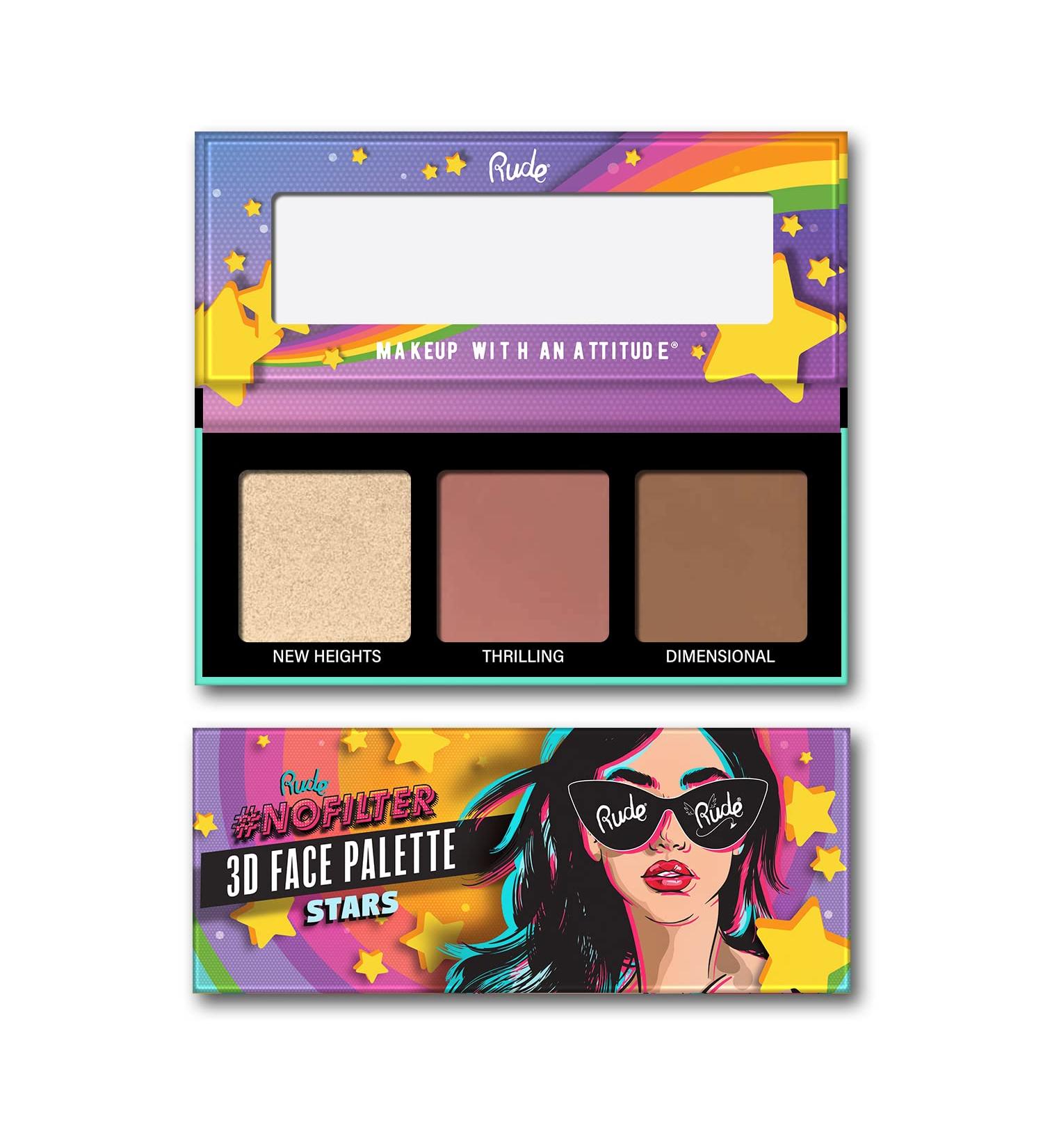 RUDE NOFILTER 3D Face Palette - Stars | Shop Internationally | Best Makeup for All Skin Types - Buy Online on GoSupps.com