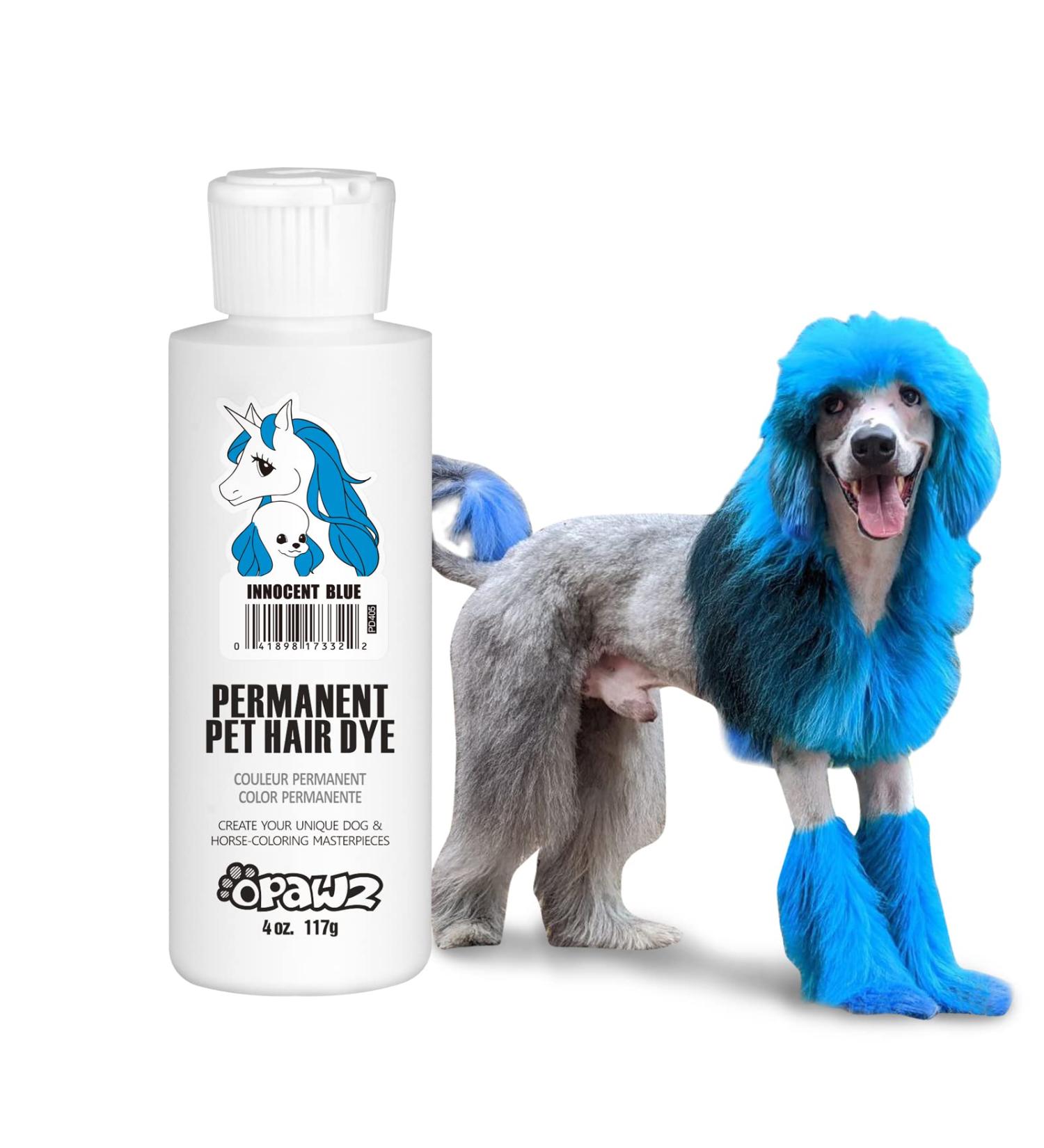 Opawz Permanent Pet Hair Color - Safe Dye for Dogs & Horses Lasts 20+ Washes Bright Innocent Blue - Buy Online on GoSupps.com
