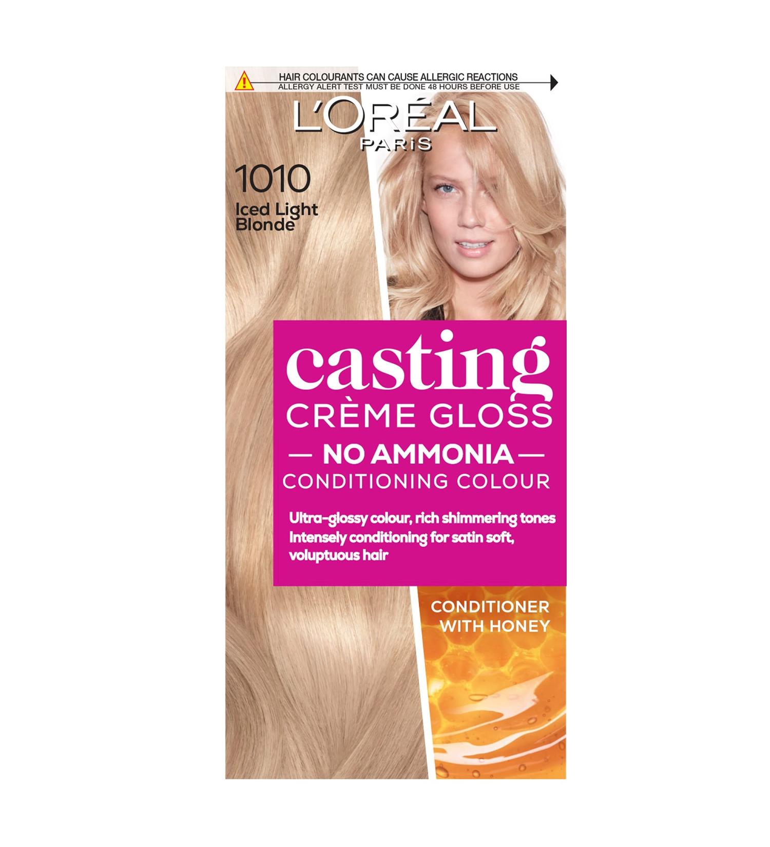 L'Oreal Paris Casting Creme Gloss 1010 Light Iced Blonde Hair Dye - Semi-Permanent Color for Radiant Grey Coverage - Buy Online on GoSupps.com