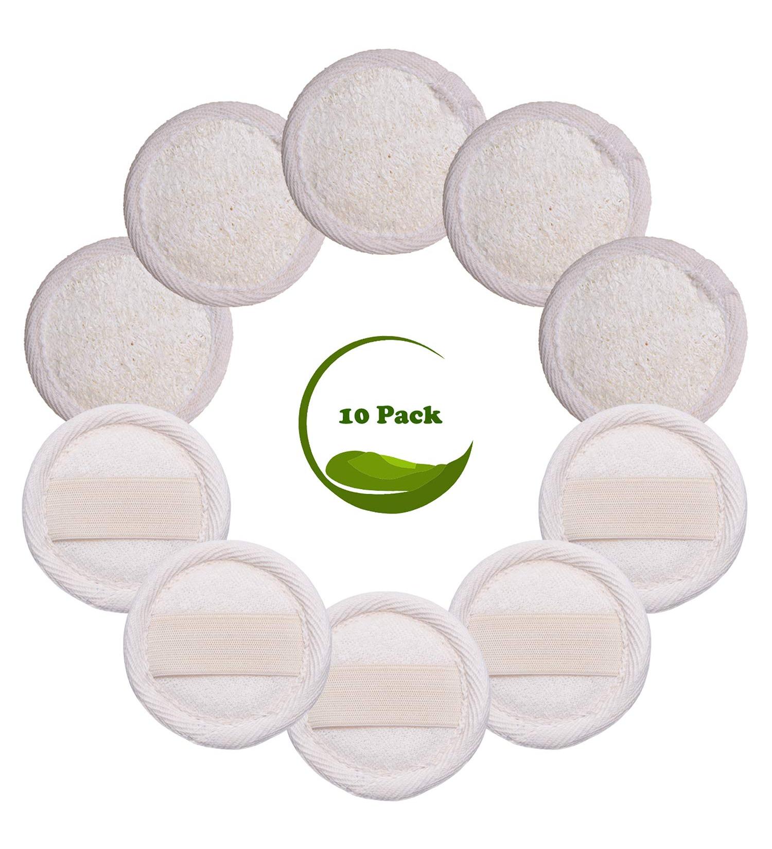 Sportout Exfoliating Loofah Face Brush Cleanser 10-Pack | Natural Facial Cleansing Scrubber for Men and Women - Buy Online on GoSupps.com