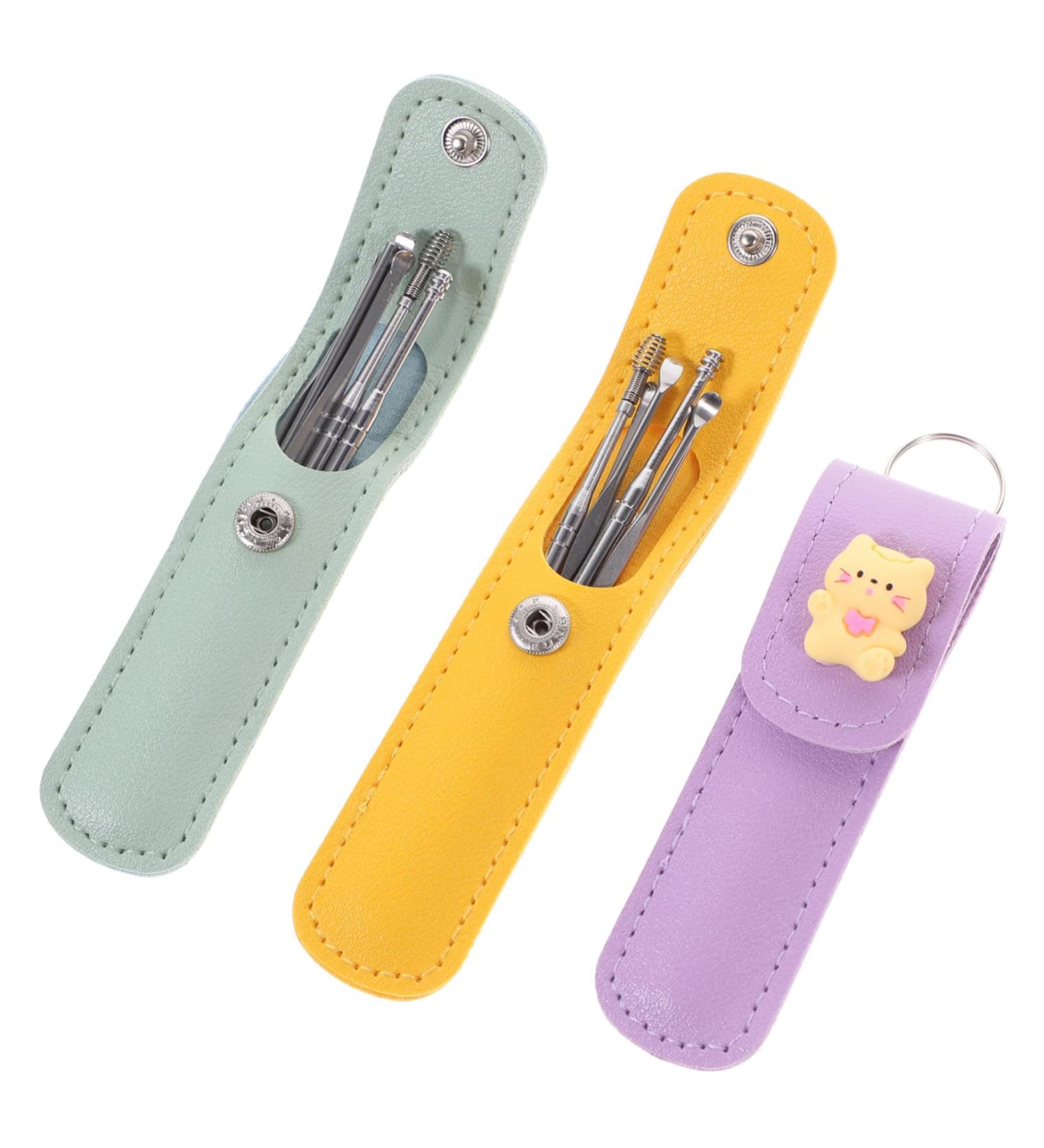 Hoement Ear Wax Picker Set 3 Sets of Portable Ear Cleaning Tools Comfortable for Canal Cleaning Safe for Skin - Buy Online on GoSupps.com