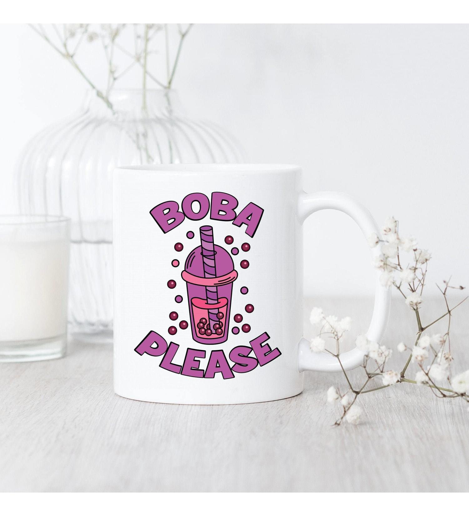 Boba Tea Mug Boba Please Mug Funny Milk Tea Gift Bubble Tea Drinker Gift Tapioca Milk Tea Mug Purple Boba Tea Gift
