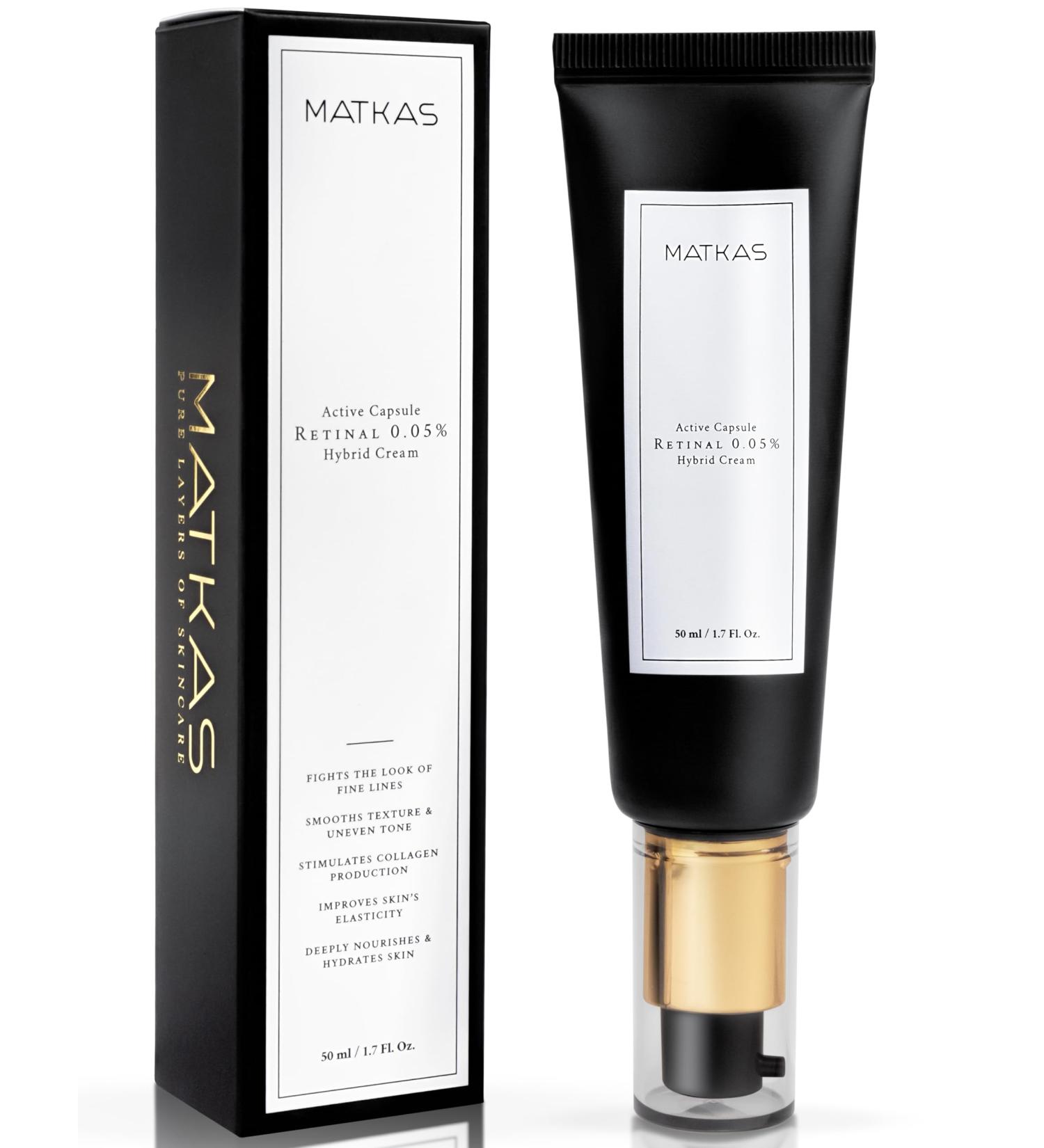 MATKAS Korean 0.05% Retinal Night Cream - Anti-Aging Face Moisturizer with Niacinamide Ceramide & Hyaluronic Acid for Wrinkles & Skin Tightening - Buy Online on GoSupps.com