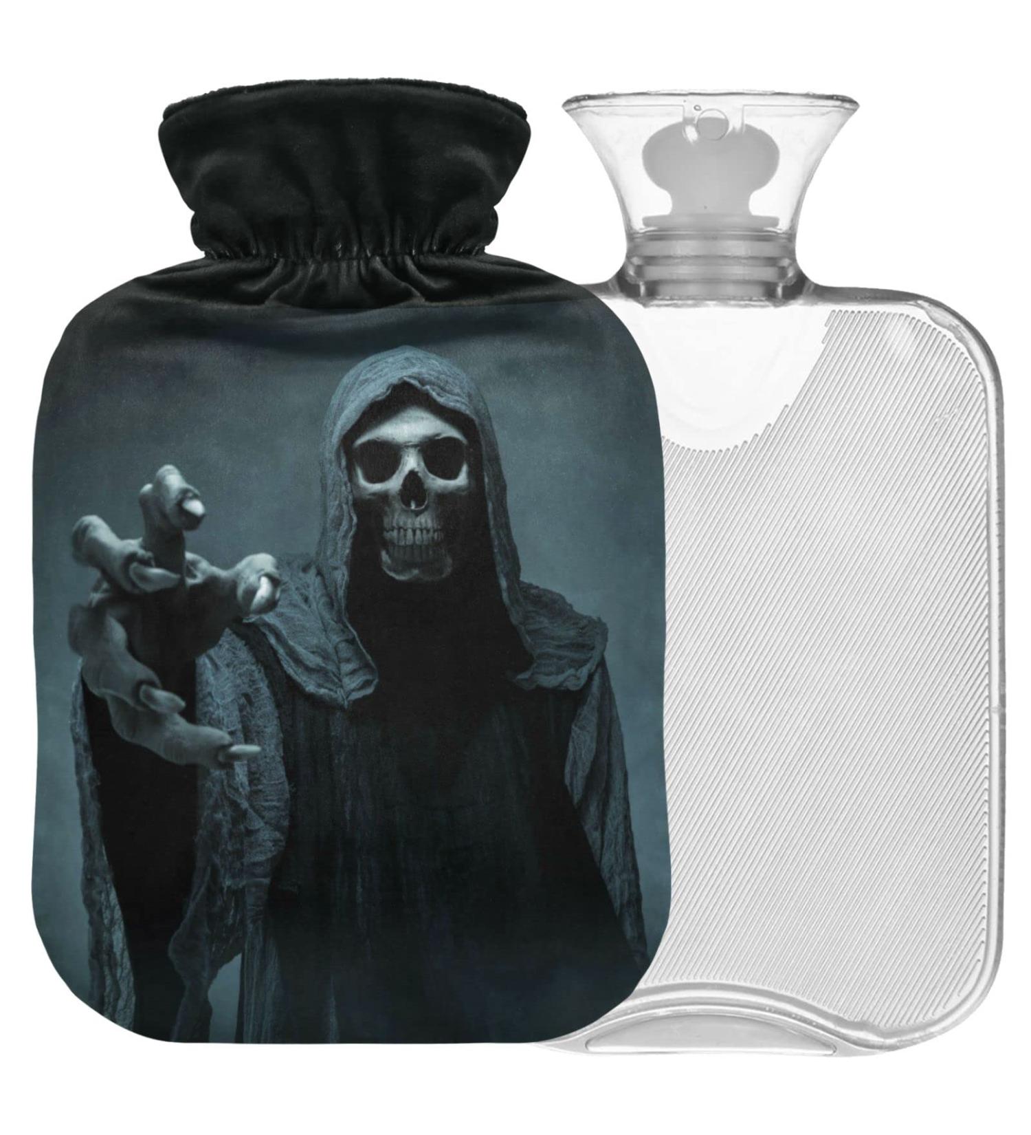 NAANLE Skull Sensensmann Hot Water Bottle 1L Transparent Hand/Foot Warmer for Pain Relief & Heat Therapy | International Shipping - Buy Online on GoSupps.com