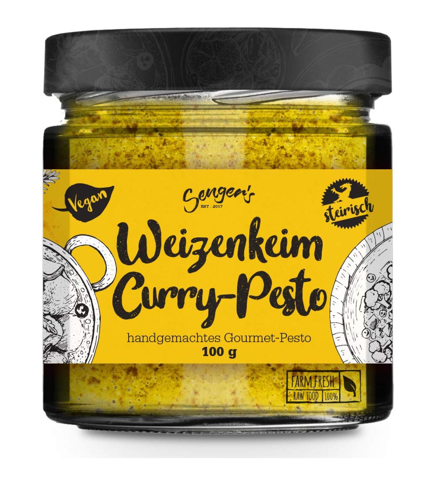  Senger's Sengers Pesto Curry - Vegetarian Wheat Pesto - 100% Austrian Superfood - 100 g - Buy Online on GoSupps.com