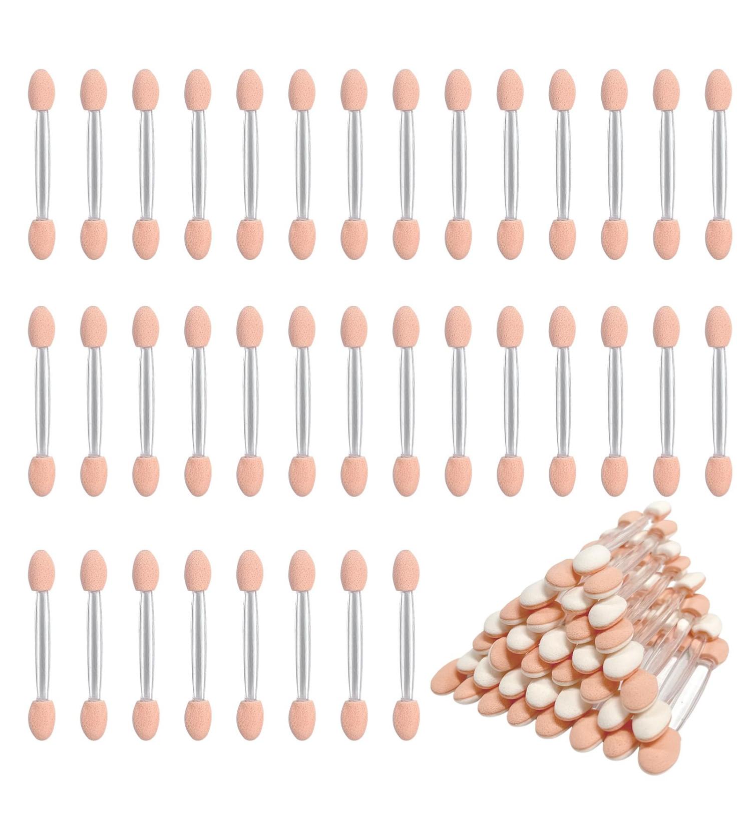 100 Pieces Double-Headed Sponge Nail & Eyeshadow Brushes - Portable Travel Makeup Brush Set (Black & White - Buy Online on GoSupps.com