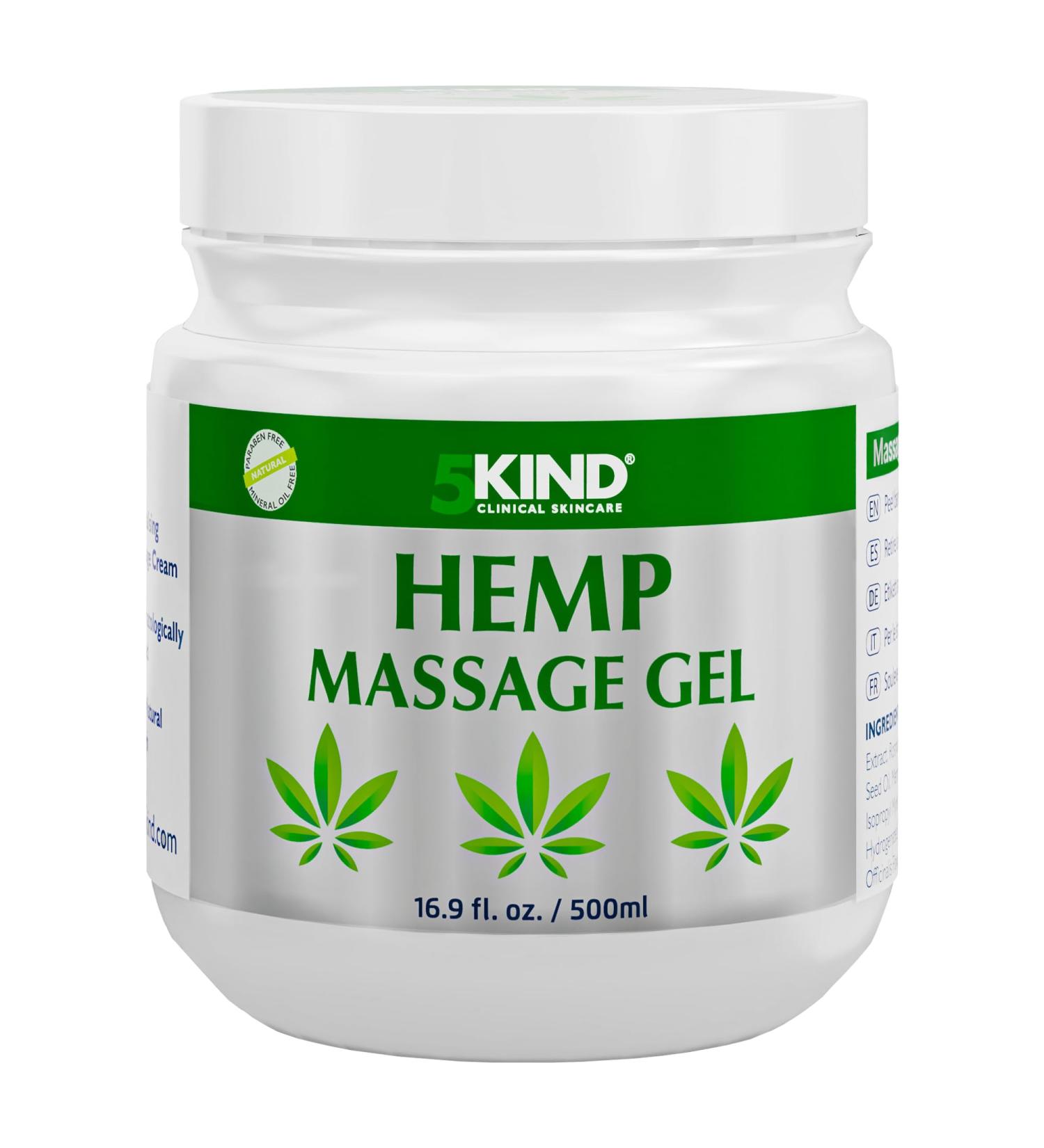 5kind Hemp Active Gel 500ml - High Strength Hemp Oil Formula - Natural Hemp Massage Gel for Back Muscles Feet Knees Neck & Shoulders - Hemp Gel Muscle Rub Rich in Natural Extracts 500 ml (Pack of 1) - Buy Online on GoSupps.com