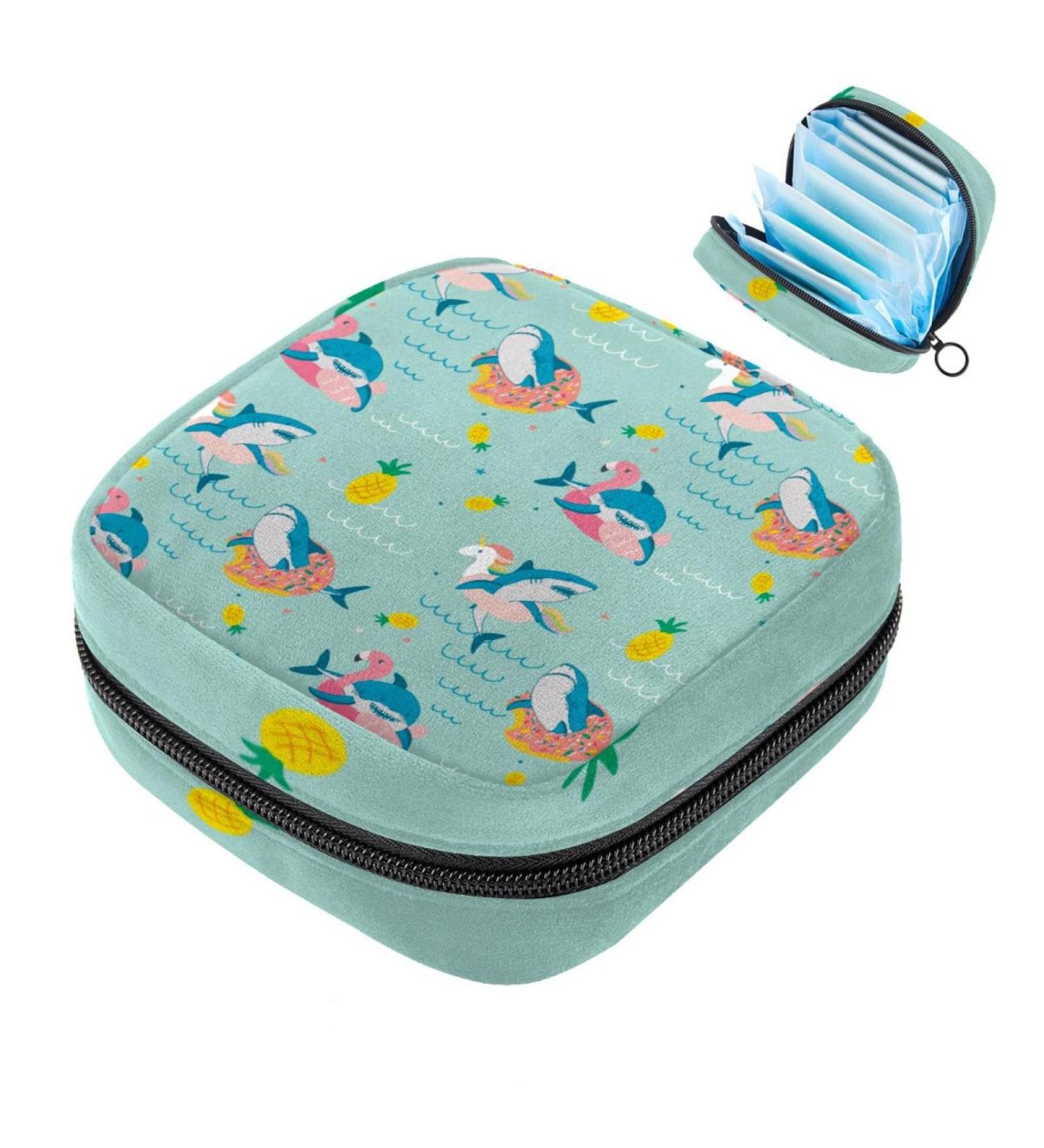 Shop Women s Binding-Up Bags & Accessories | Flamingo Swimming Ring Shark Designs Menstrual Pad Pocket & More Ideal for School & Office! - Buy Online on GoSupps.com