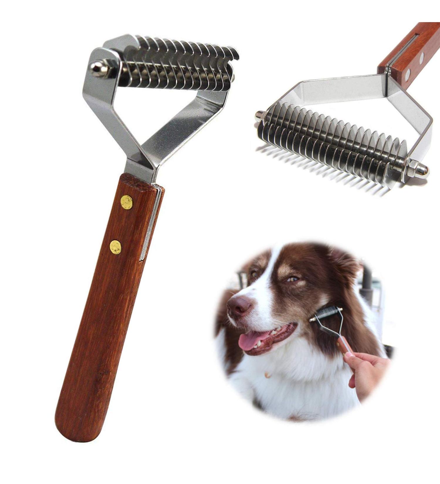 AIDIYA Coat King Rake 14-Blade Rake Pet Undercoat Rake Professional Pet Dematting Comb Grooming Stripping Tool for Dogs and Cats (8.8cm) - Buy Online on GoSupps.com