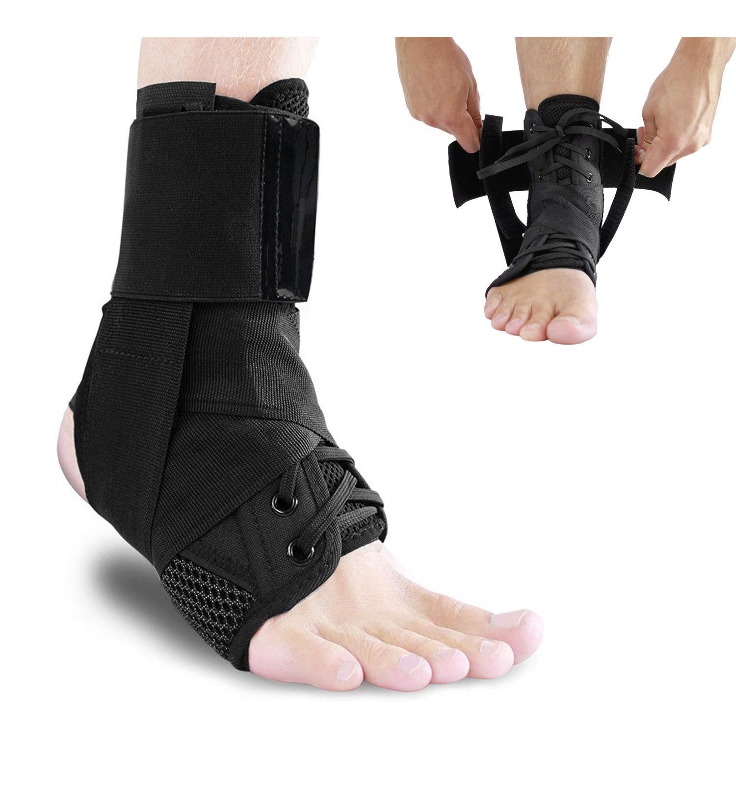Lace Ankle Stabilizer Brace | Breathable Adjustable Foot Support for Men & Women | Ideal for Ankle Sprains & Injury Recovery - Buy Online on GoSupps.com