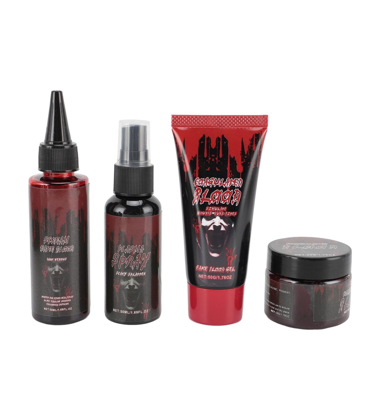  Yinhing Yinhing Fake Blood Makeup Kit with Realistic Visual Effect Coagulated Gel Spray with Safe and Non-Irritating Ingredients for Cosplay Costume Parties Halloween Pranks - Buy Online on GoSupps.com