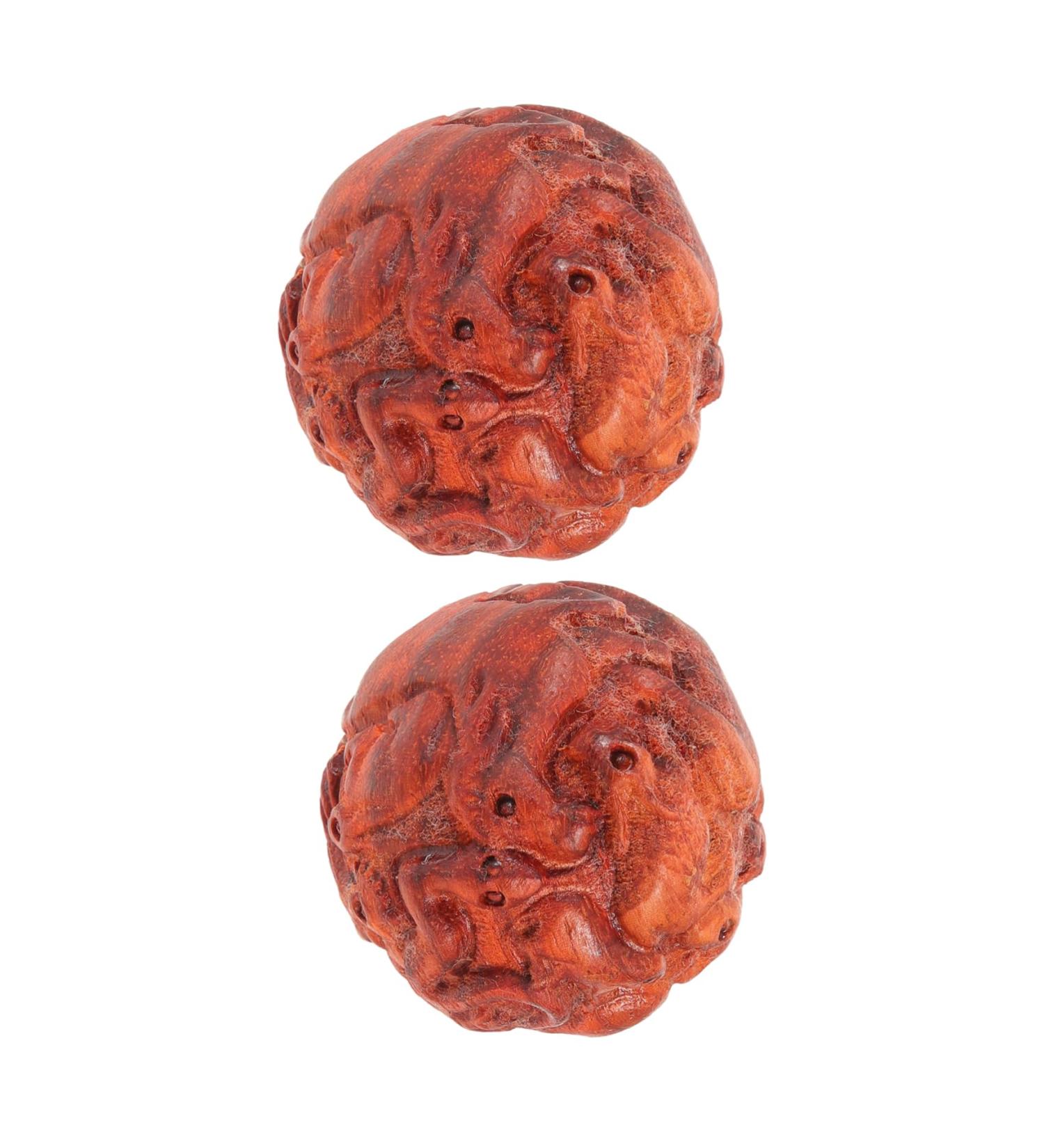 Sewoart Decorative Hand Massage Balls - Wooden Tension Relief Handballs for Relaxation - 1 Pair - Buy Online on GoSupps.com