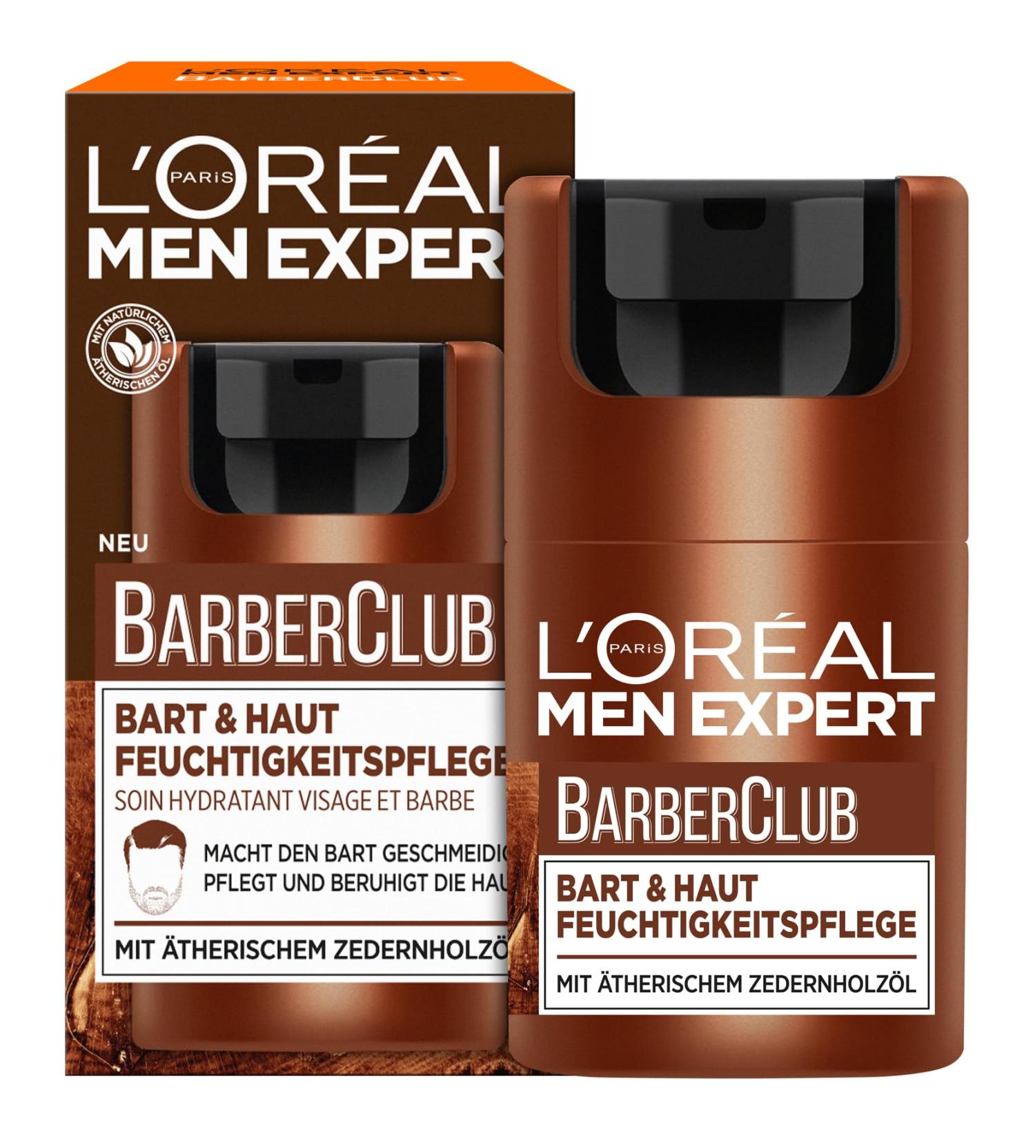 L'Or al Men Expert Bart & Skin Moisture Care - 3-Day Beard Cream with Woody Fragrance & Cedar Oil | 50ml Face Care for Men - Buy Online on GoSupps.com