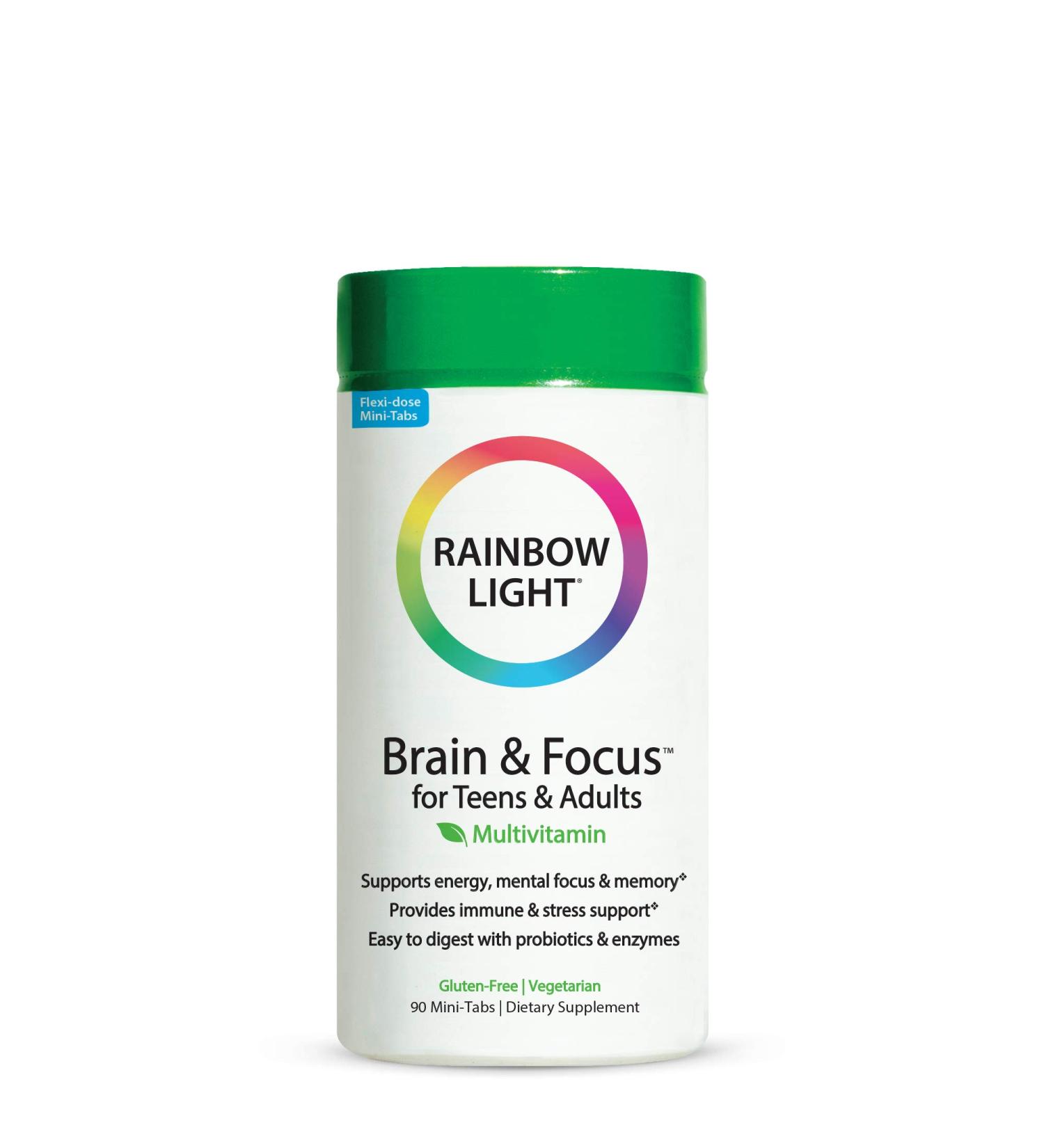 Rainbow Light Brain & Focus Multivitamin for Teens & Adults - 90 Mini-Tabs - Buy Online on GoSupps.com