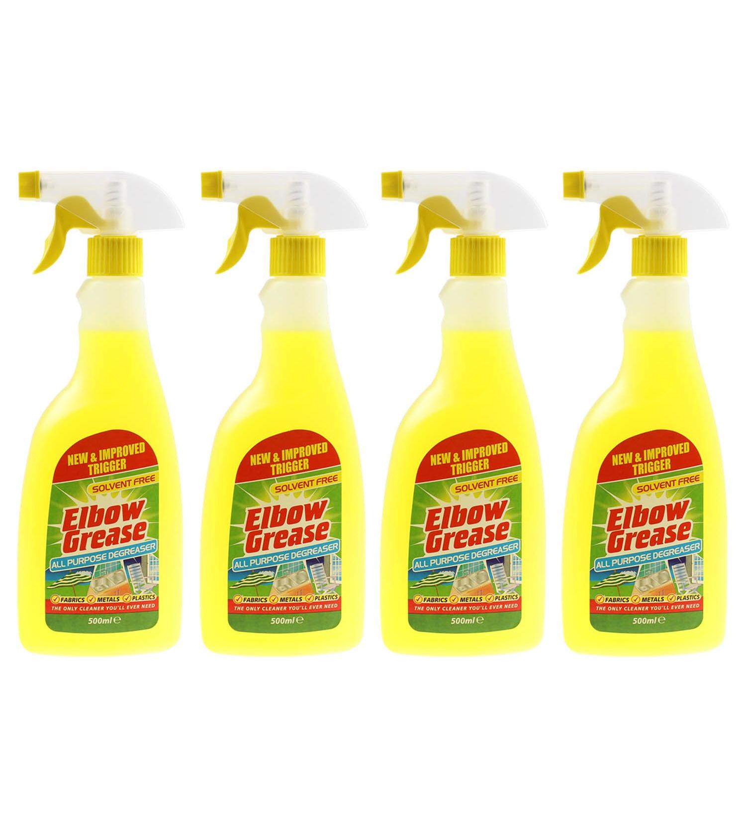 Elbow Grease 4x500ml All Purpose Kitchen Laundry Household Degreaser Cleaner Spray 10*10*10 cm Yellow